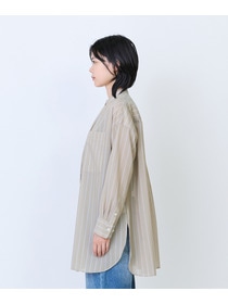 【LOISIR】エステルコットンストライプチュニックブラウス 詳細画像 ベージュ系その他 6