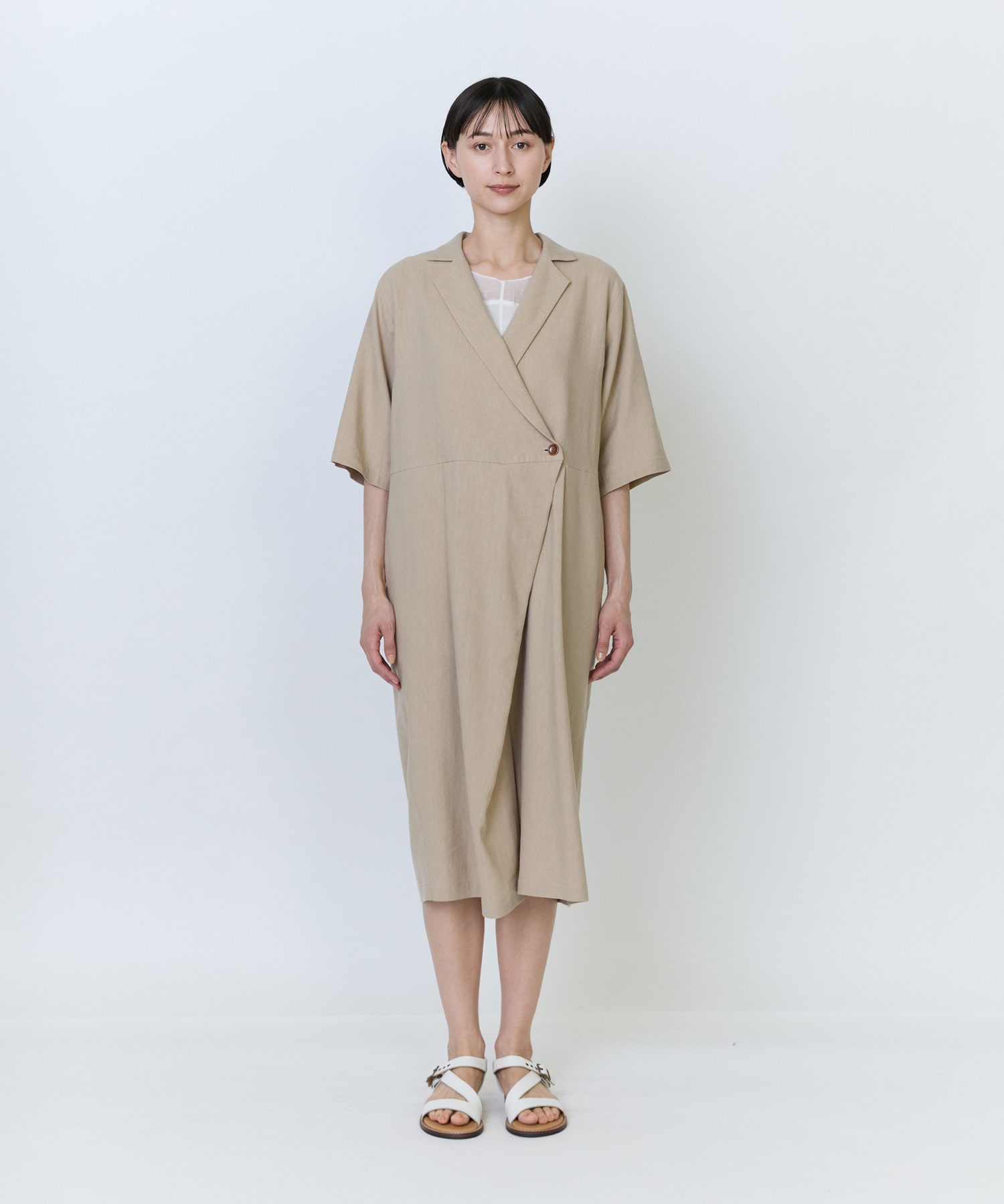 【LOISIR】テンセルコットンリネンオールインワン 詳細画像 ベージュ 7