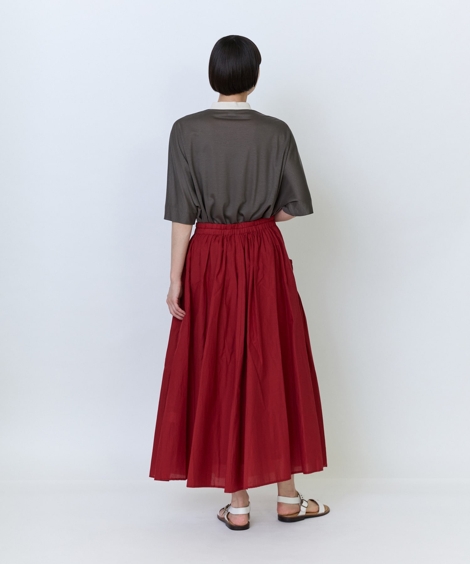 【LOISIR】インドコットンキャンブリックスカート 詳細画像 レッド 7