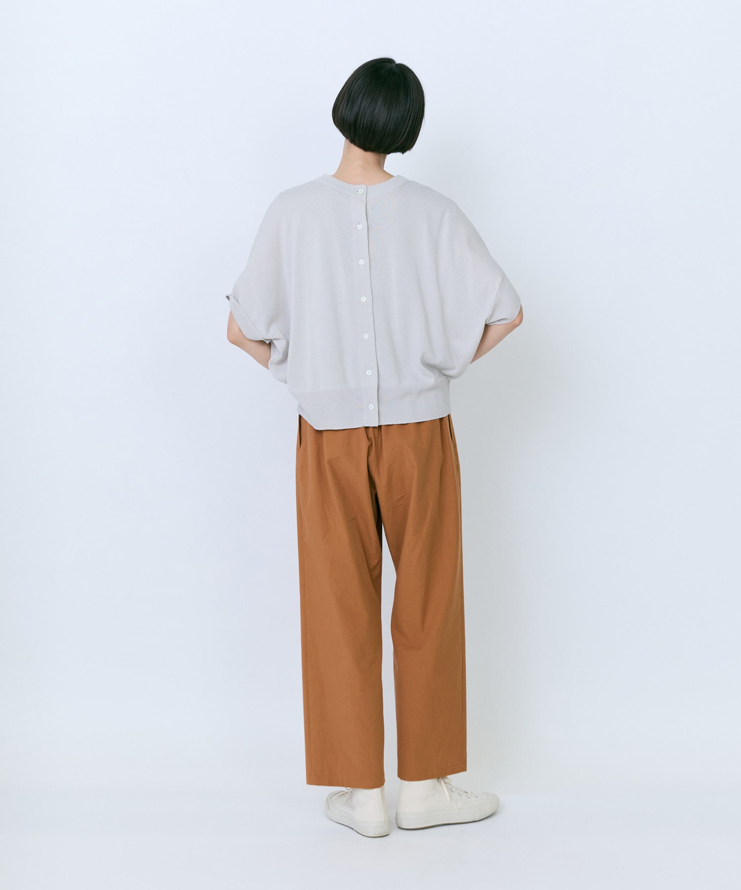 【LOISIR】【2WAY】和紙コットン天竺ボクシーカーディガン 詳細画像 ブラック 13