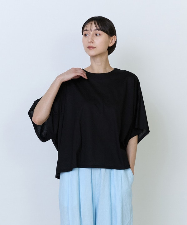 リヨセル天竺ドルマンスリーブTシャツ 詳細画像 ブラック 1