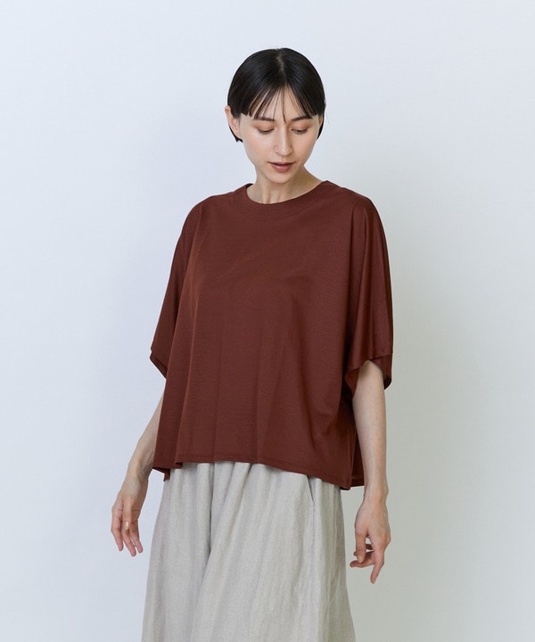 リヨセル天竺ドルマンスリーブTシャツ 詳細画像 ボルドー 1