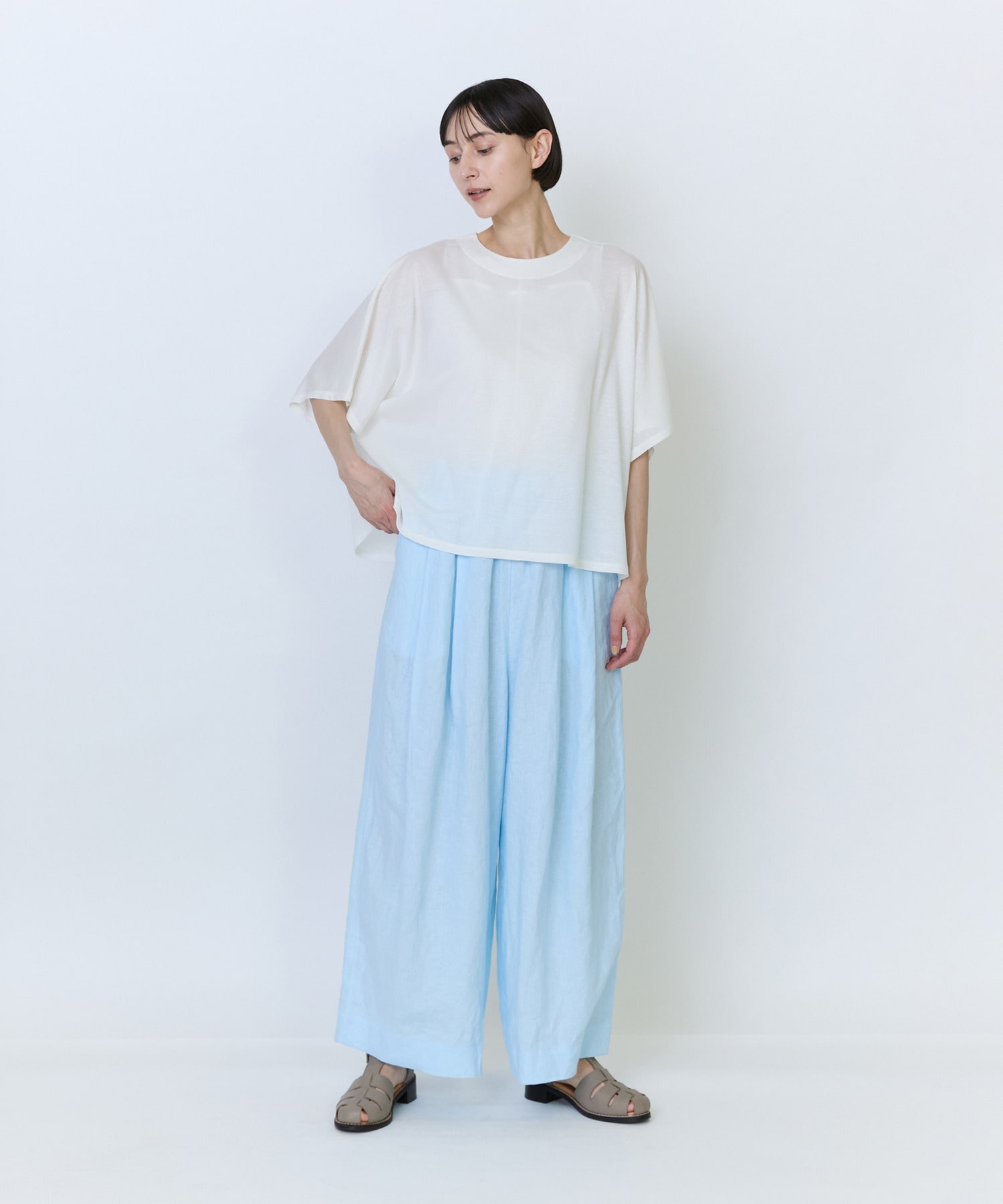 【LOISIR】リヨセル天竺ドルマンスリーブTシャツ 詳細画像 ブラック 1