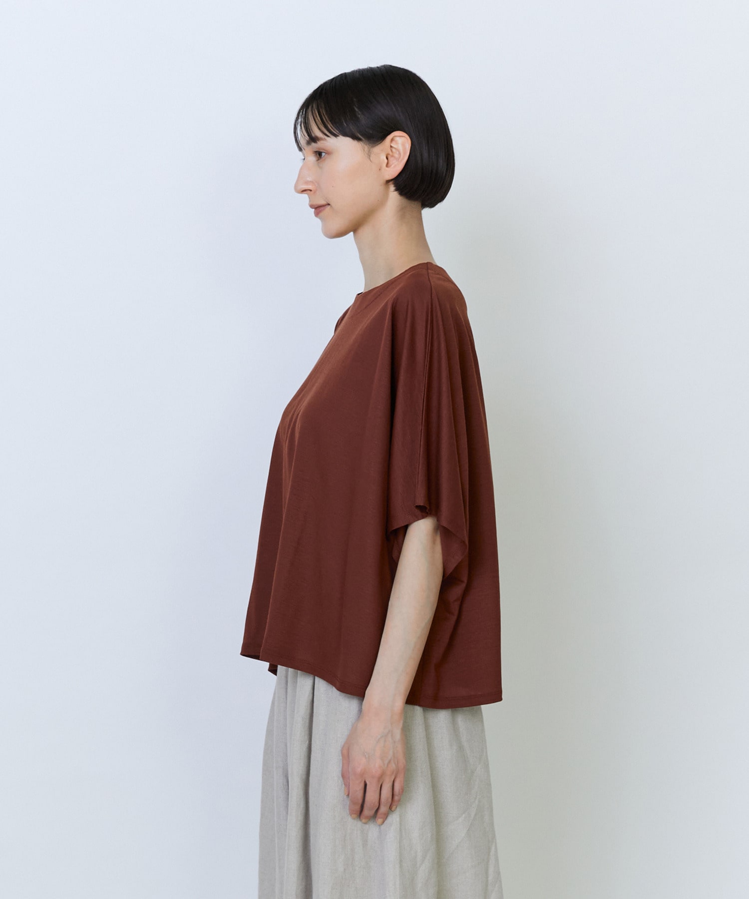 【LOISIR】リヨセル天竺ドルマンスリーブTシャツ 詳細画像 ブラック 14