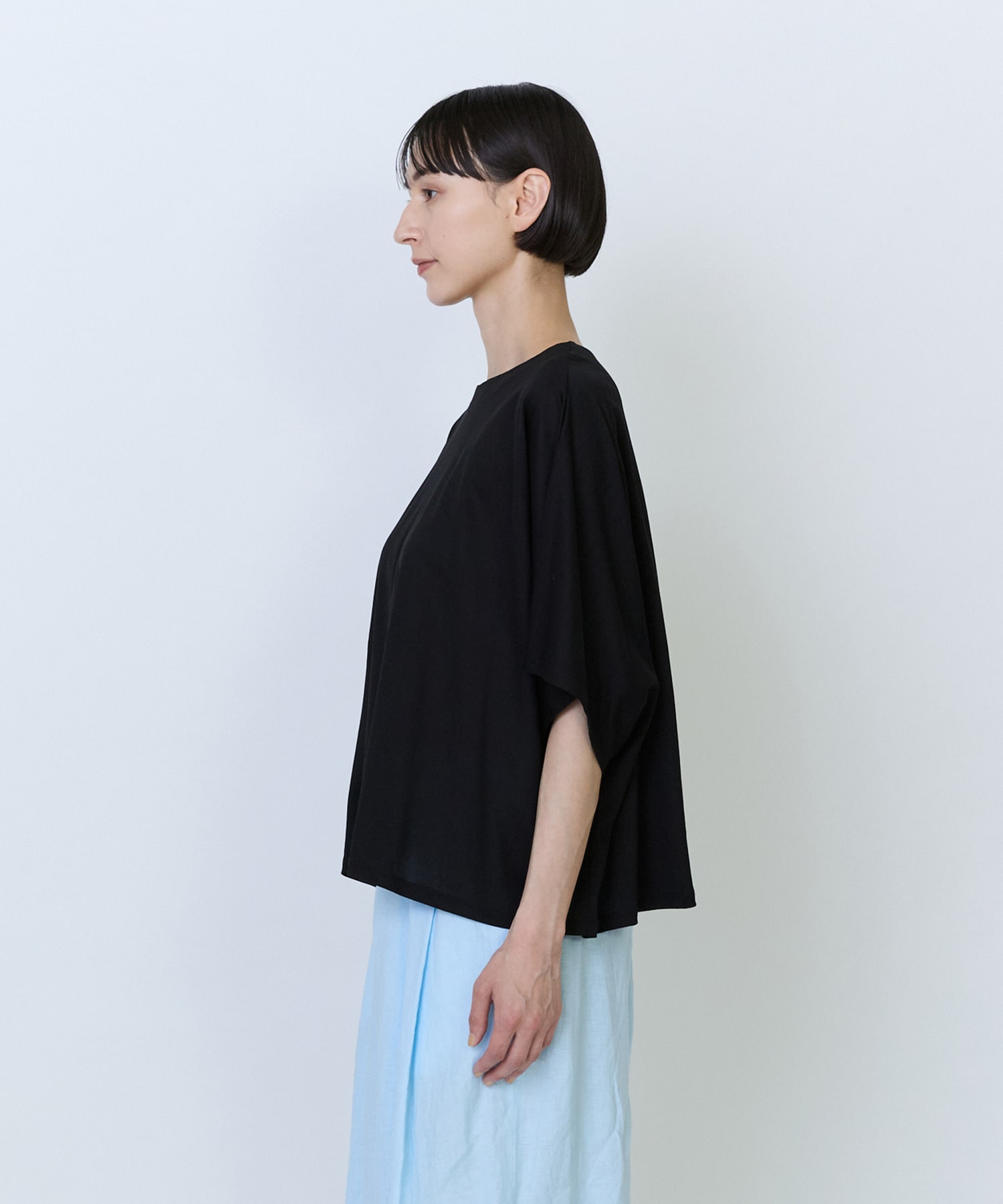 【LOISIR】リヨセル天竺ドルマンスリーブTシャツ 詳細画像 ブラック 19