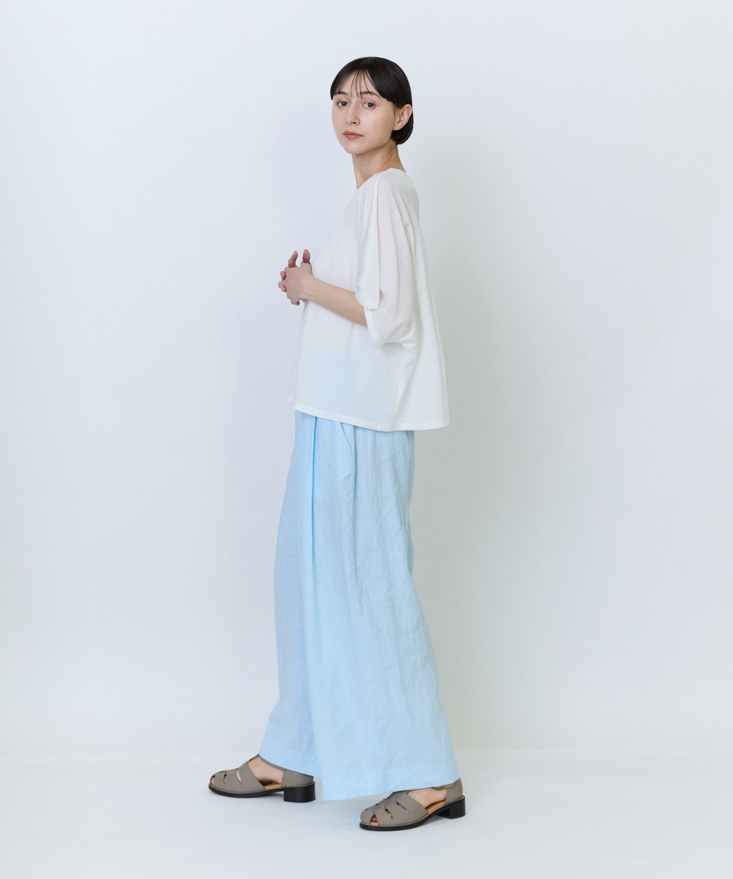 【LOISIR】リヨセル天竺ドルマンスリーブTシャツ 詳細画像 ブラック 2