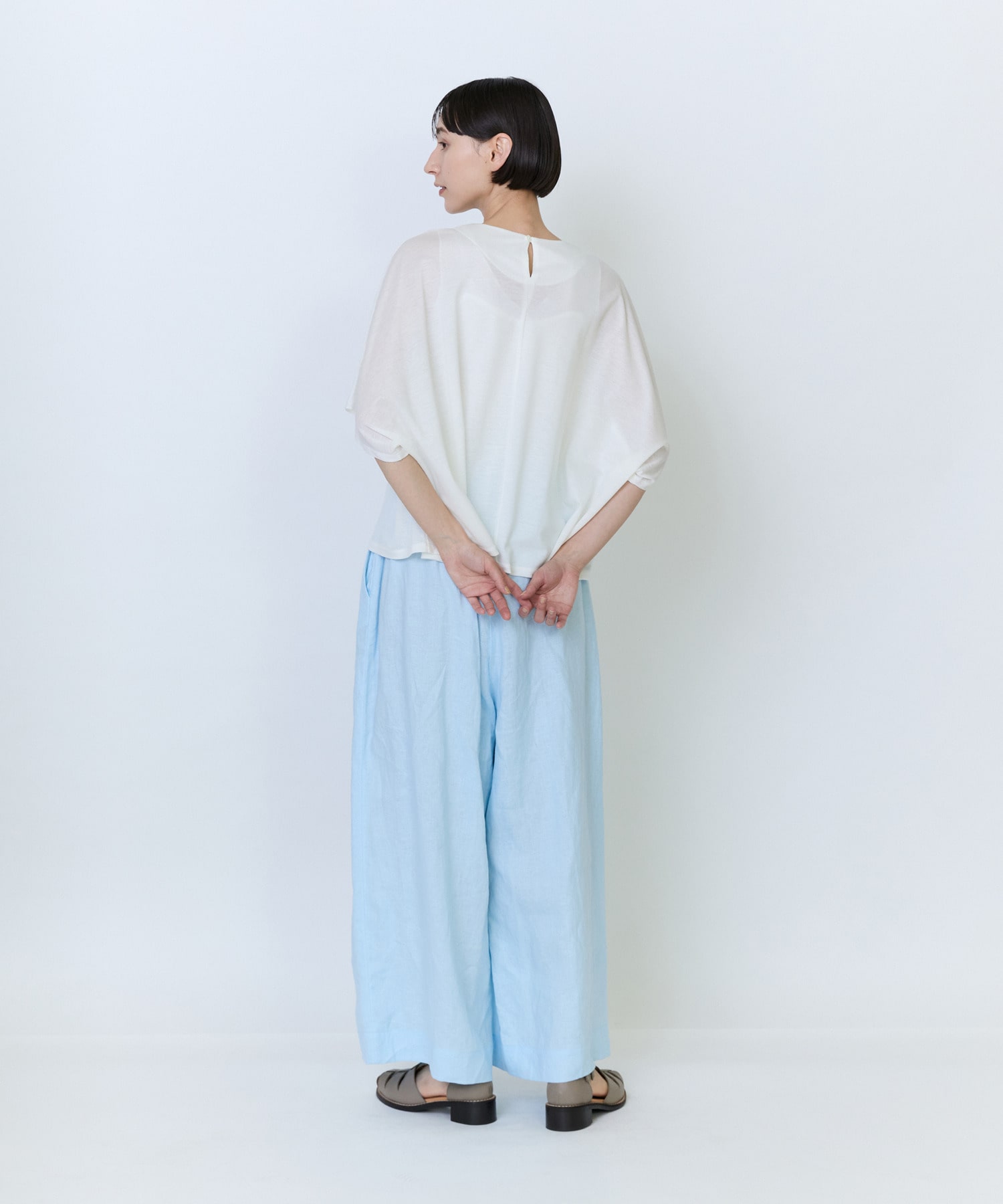 【LOISIR】リヨセル天竺ドルマンスリーブTシャツ 詳細画像 ブラック 3