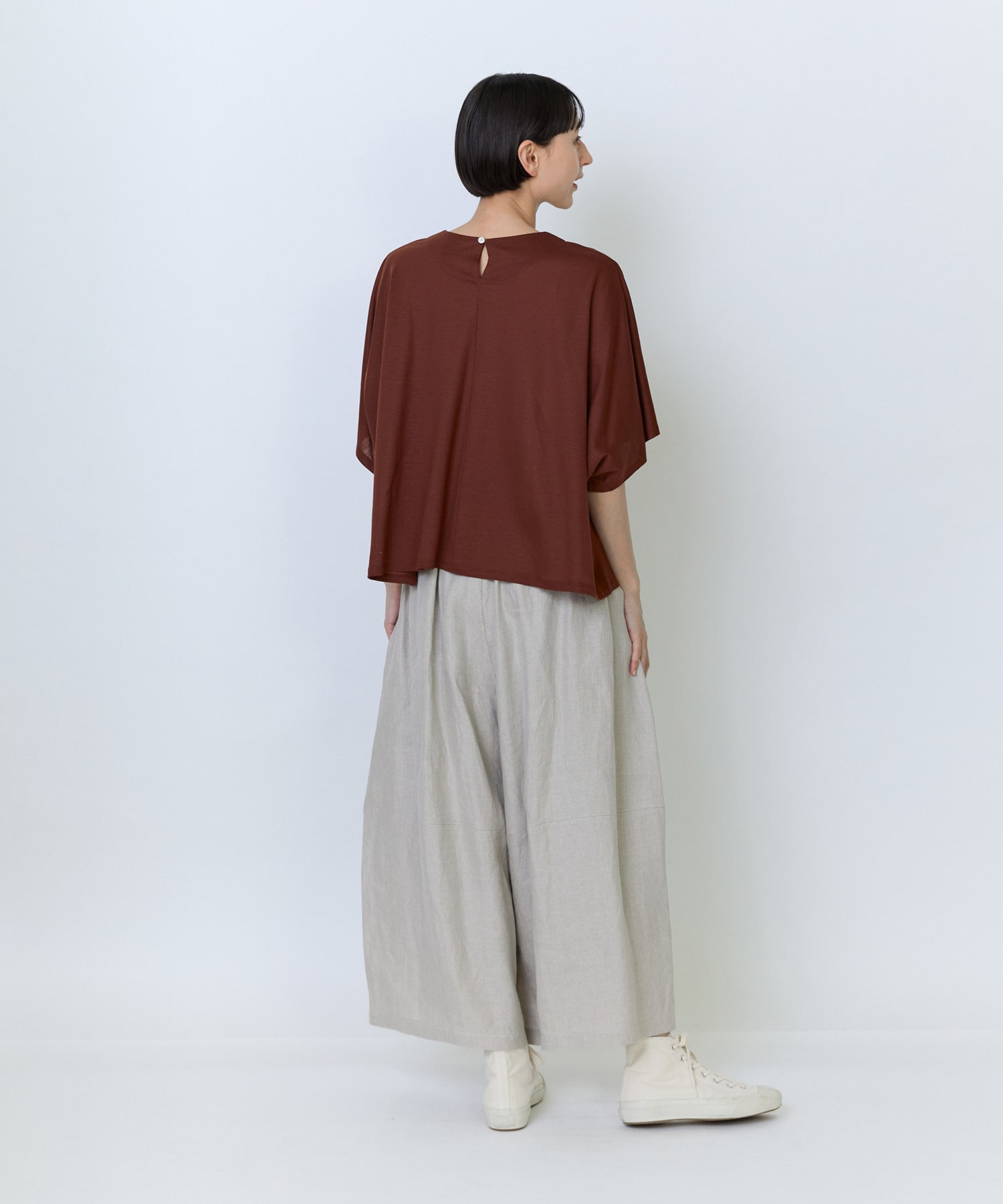 【LOISIR】リヨセル天竺ドルマンスリーブTシャツ 詳細画像 ブラック 6