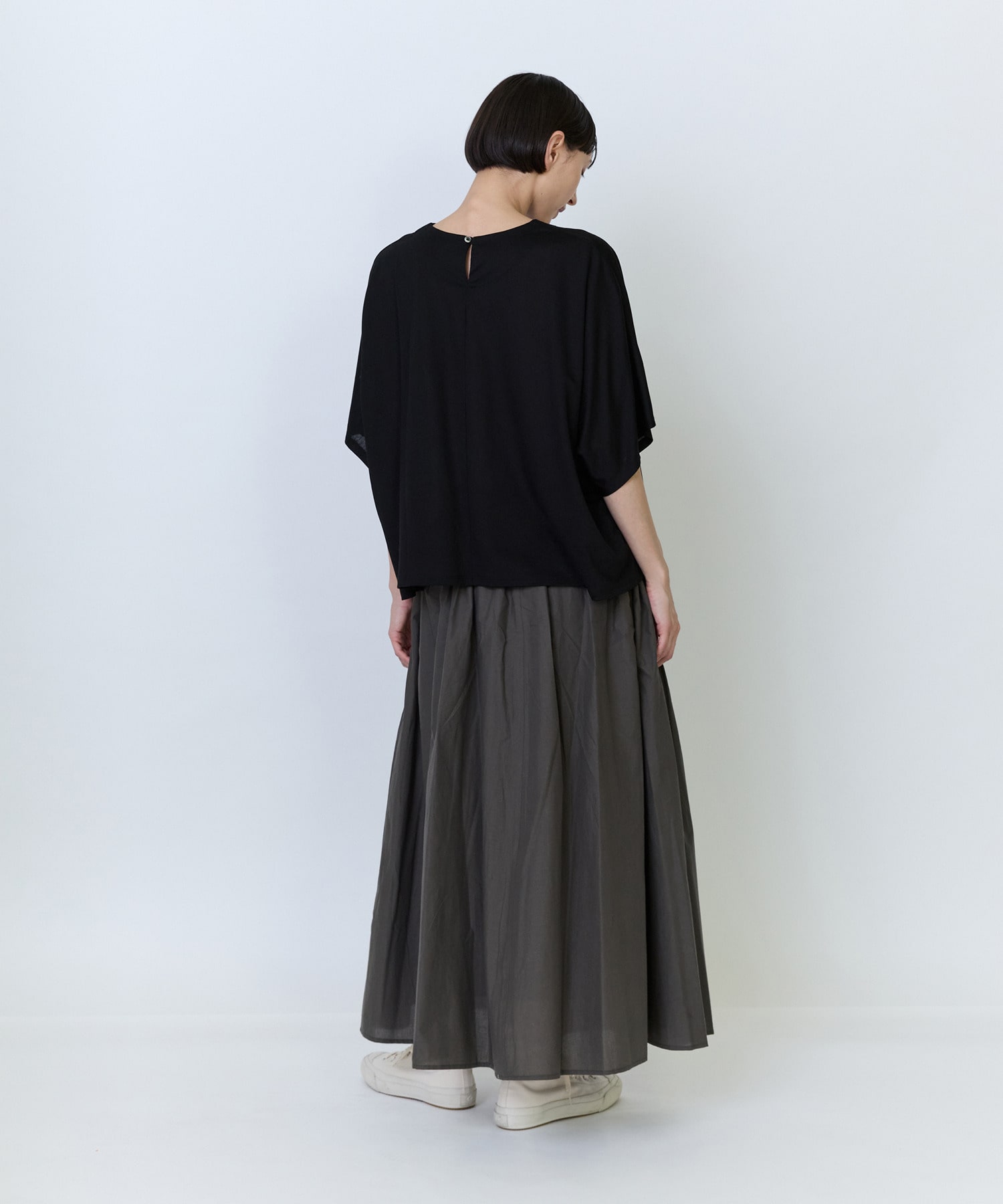 【LOISIR】リヨセル天竺ドルマンスリーブTシャツ 詳細画像 ブラック 9