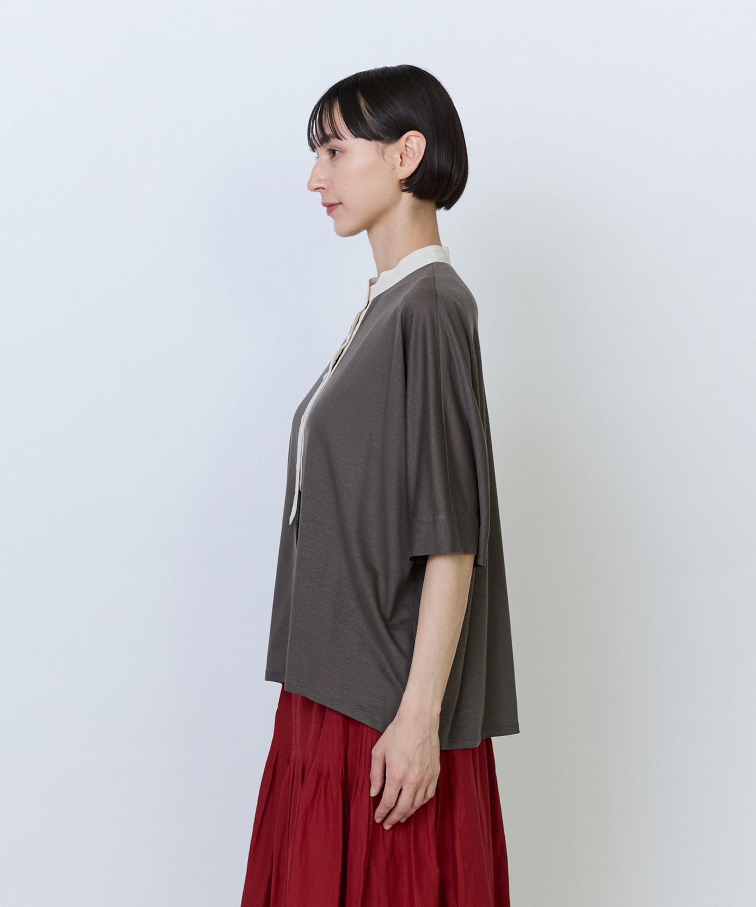 【LOISIR】リヨセル天竺カーディガンTシャツ 詳細画像 ブラック 12