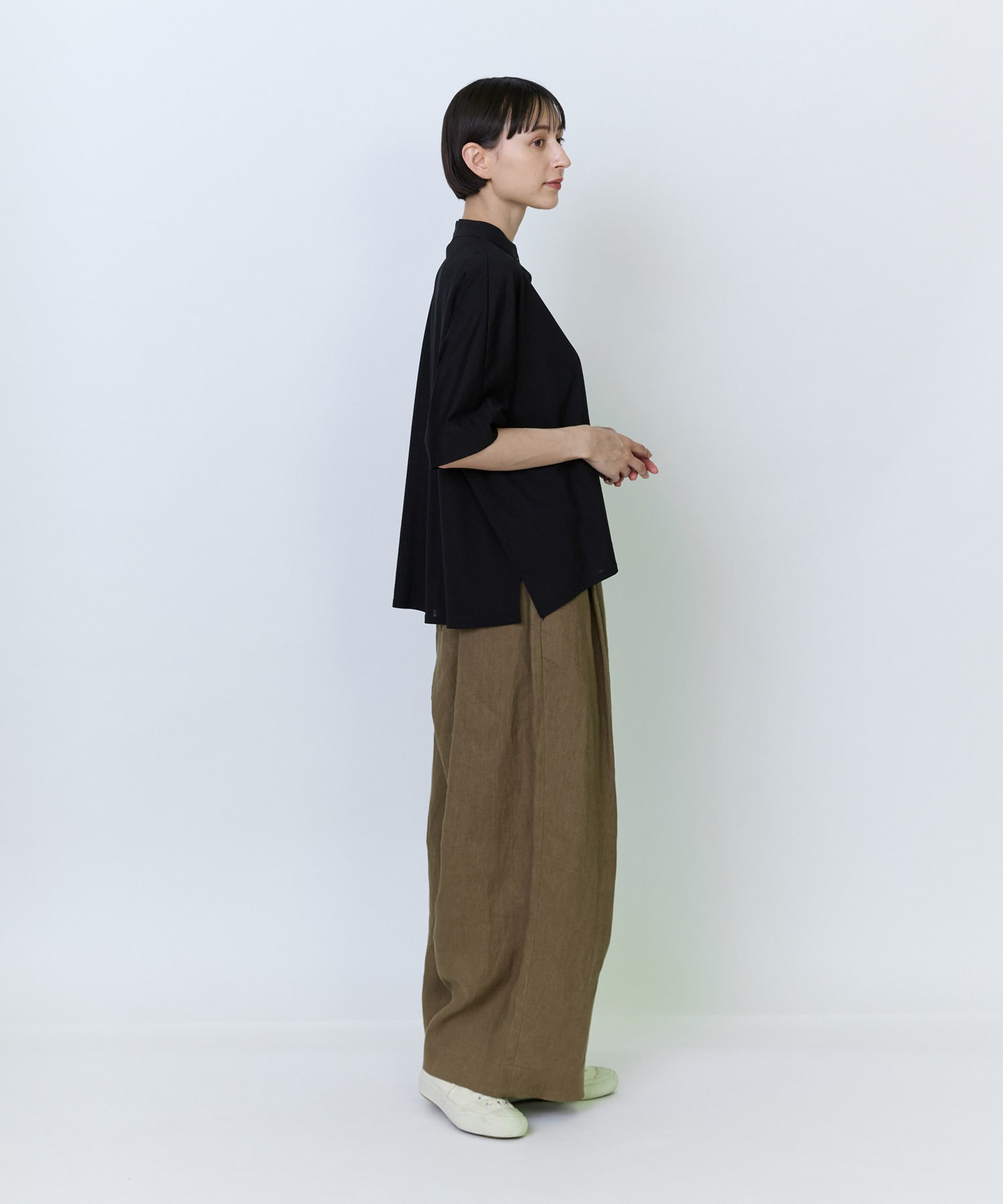 【LOISIR】リヨセル天竺カーディガンTシャツ 詳細画像 ブラック 3