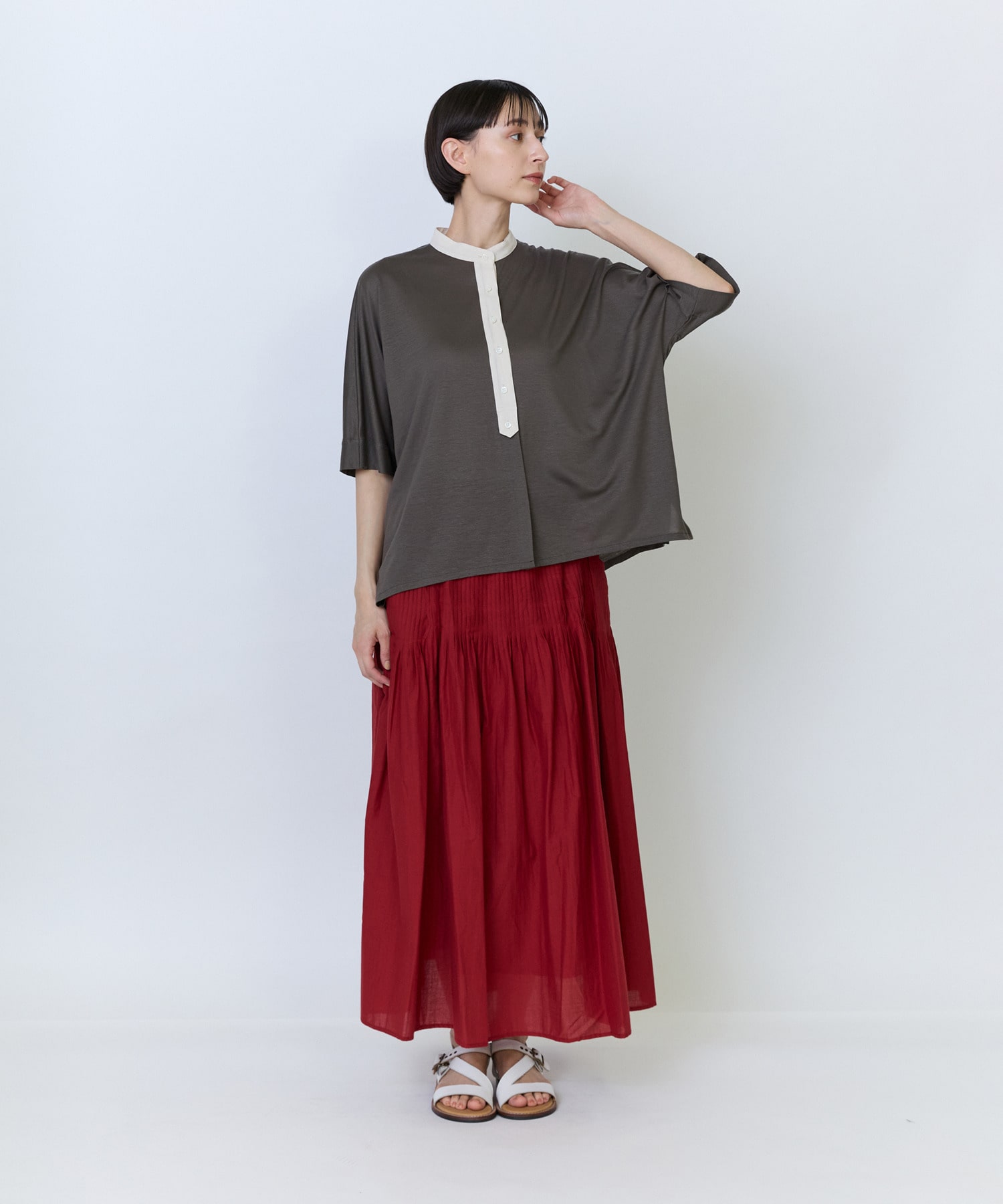 【LOISIR】リヨセル天竺カーディガンTシャツ 詳細画像 ブラック 5