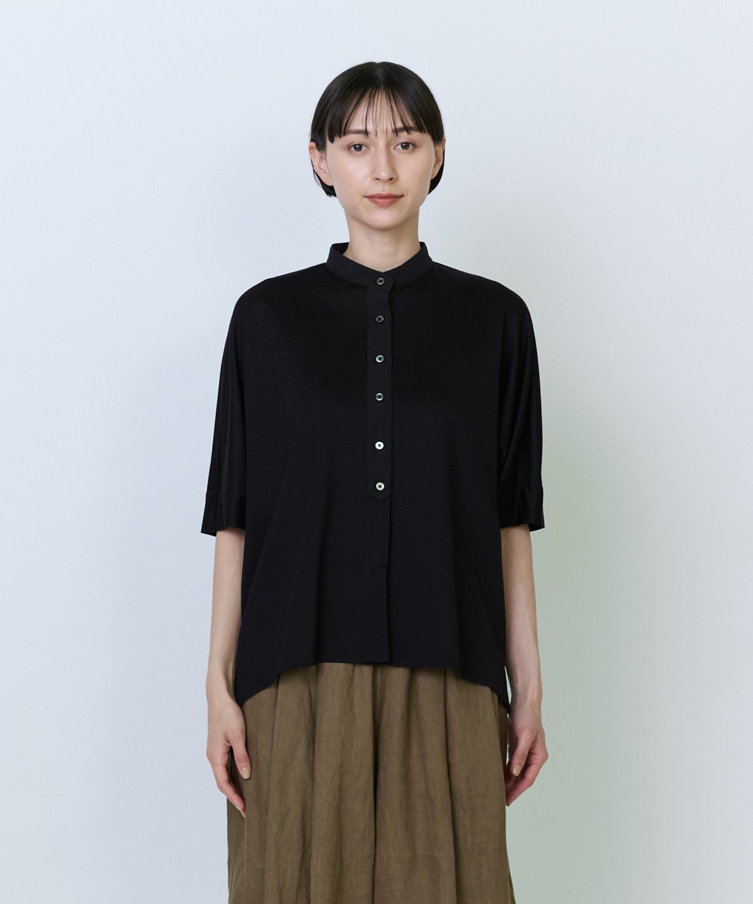 【LOISIR】リヨセル天竺カーディガンTシャツ 詳細画像 ブラック 8