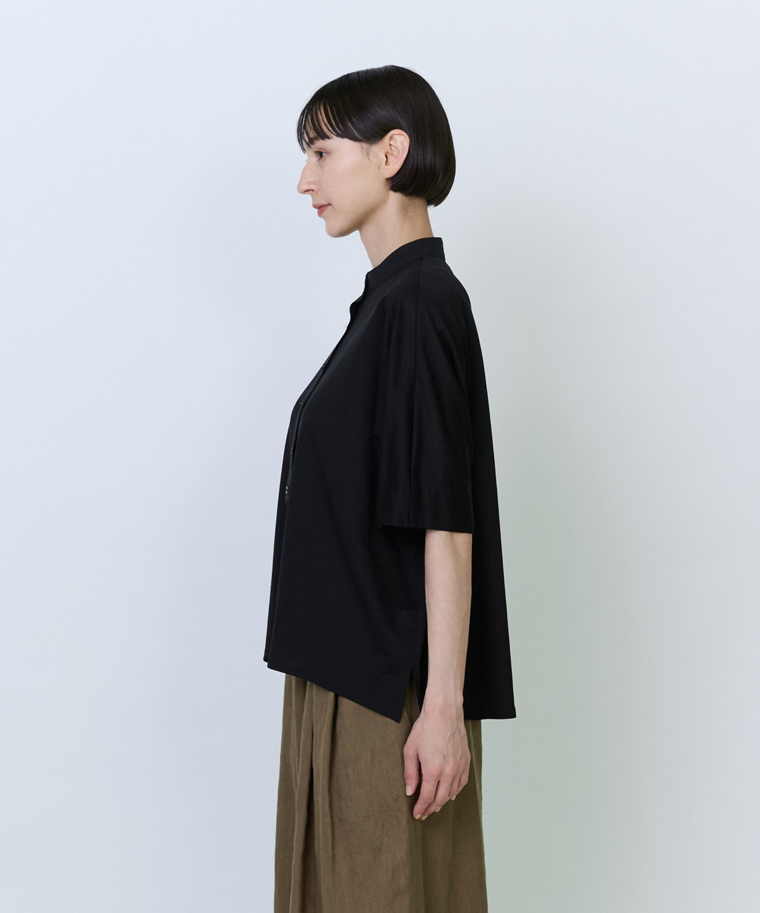 【LOISIR】リヨセル天竺カーディガンTシャツ 詳細画像 ブラック 9