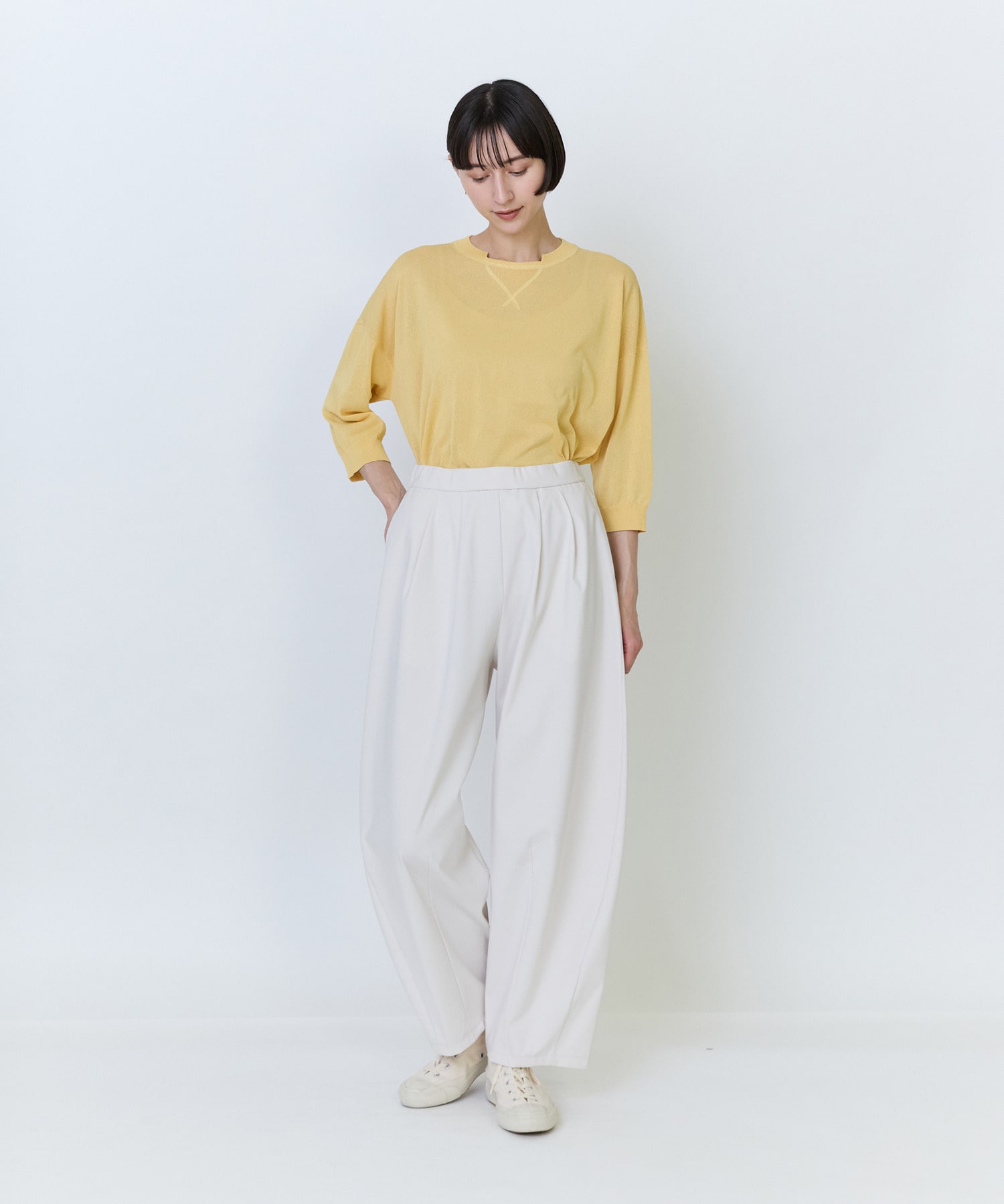 【LOISIR】綿ナイロンポンチバルーンパンツ 詳細画像 ネイビー 1
