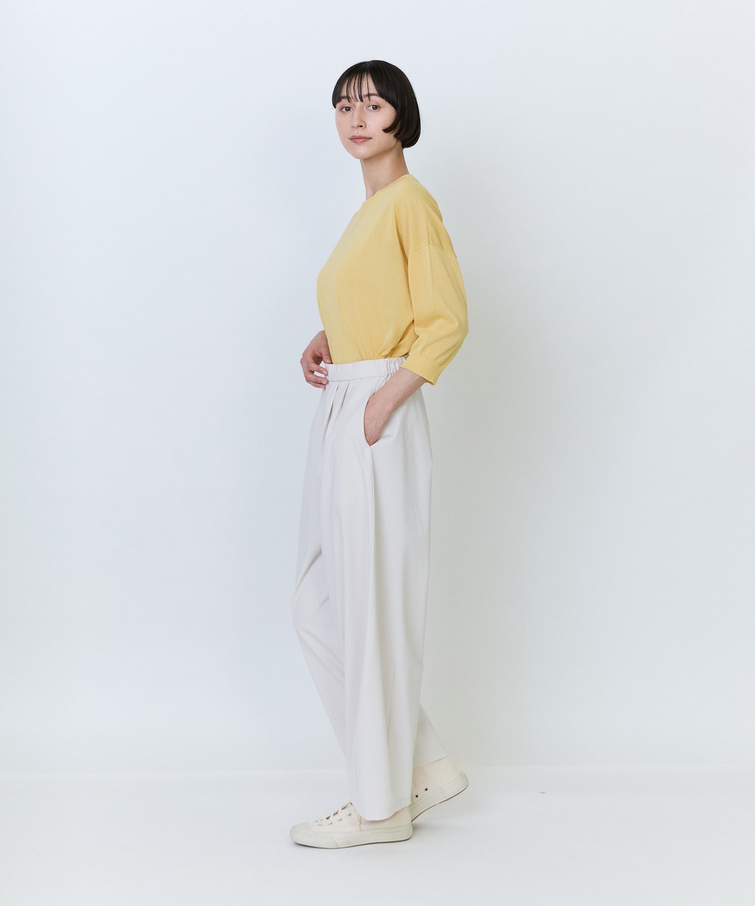 【LOISIR】綿ナイロンポンチバルーンパンツ 詳細画像 ネイビー 2