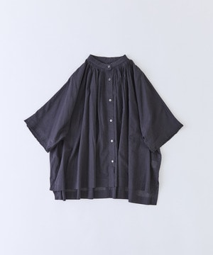【congés payés】【FAVE】インドコットンタックスリーブブラウス 詳細画像 チャコールグレー 1