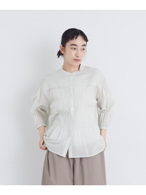 【congés payés】【FAVE】インドコットンシャーリングブラウス 詳細画像 チャコールグレー 4