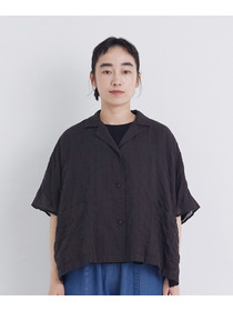 【congés payés】【FAVE】シャーリングオープンカラーシャツジャケット 詳細画像 ブラウン系その他 12