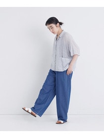 【congés payés】【FAVE】シャーリングオープンカラーシャツジャケット 詳細画像 ブラウン系その他 2