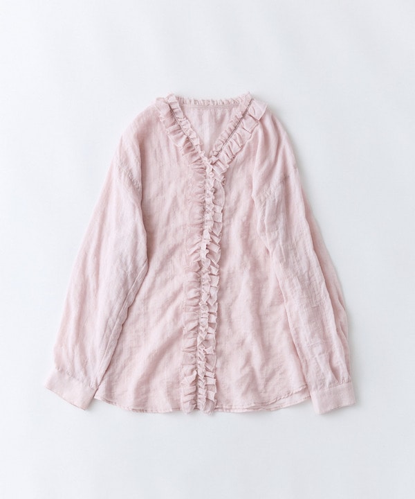 【congés payés】シャーリングフリルブラウス
