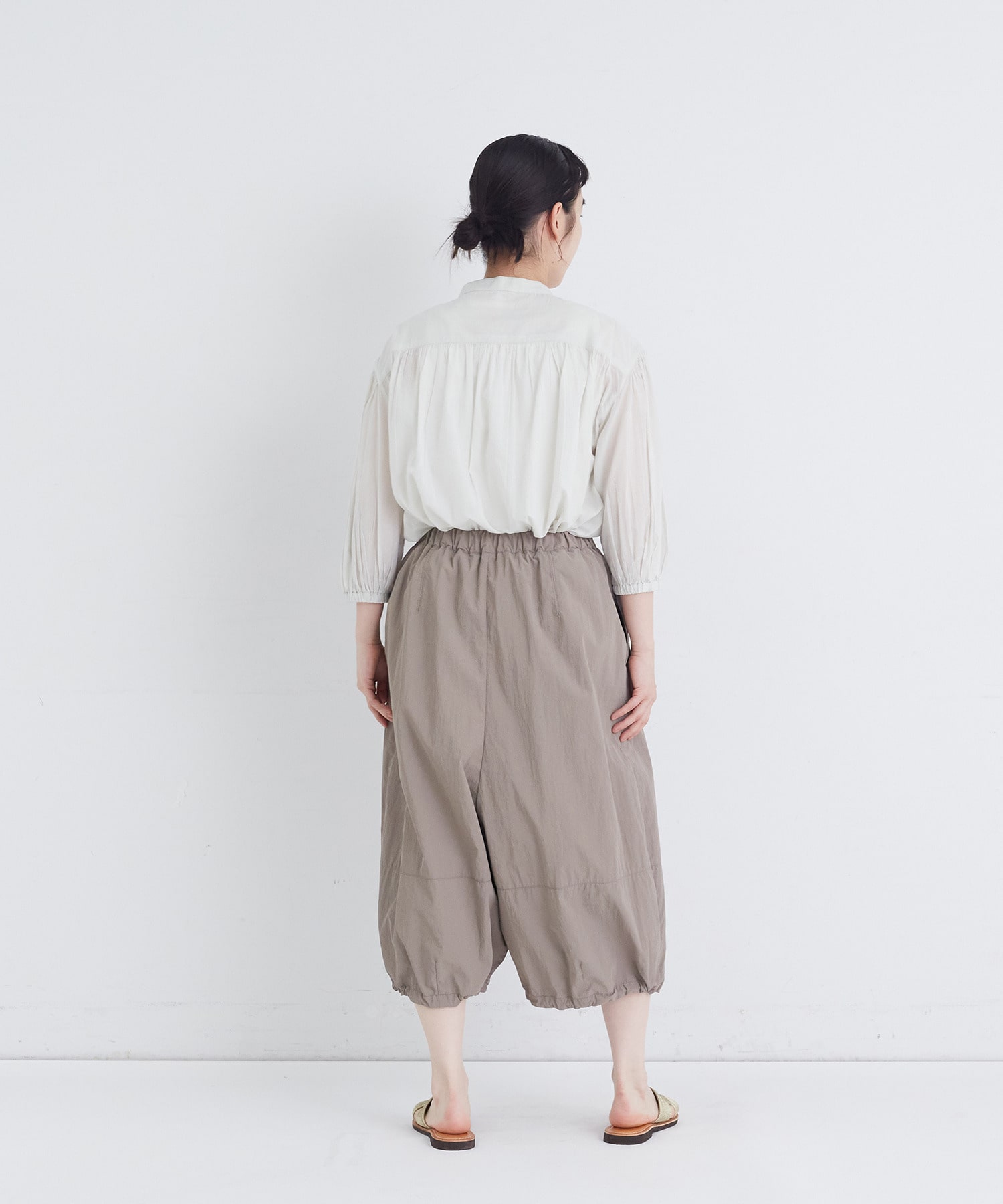 【congés payés】【FAVE】ナイロンワイドサルエルパンツ 詳細画像 ブラック 10