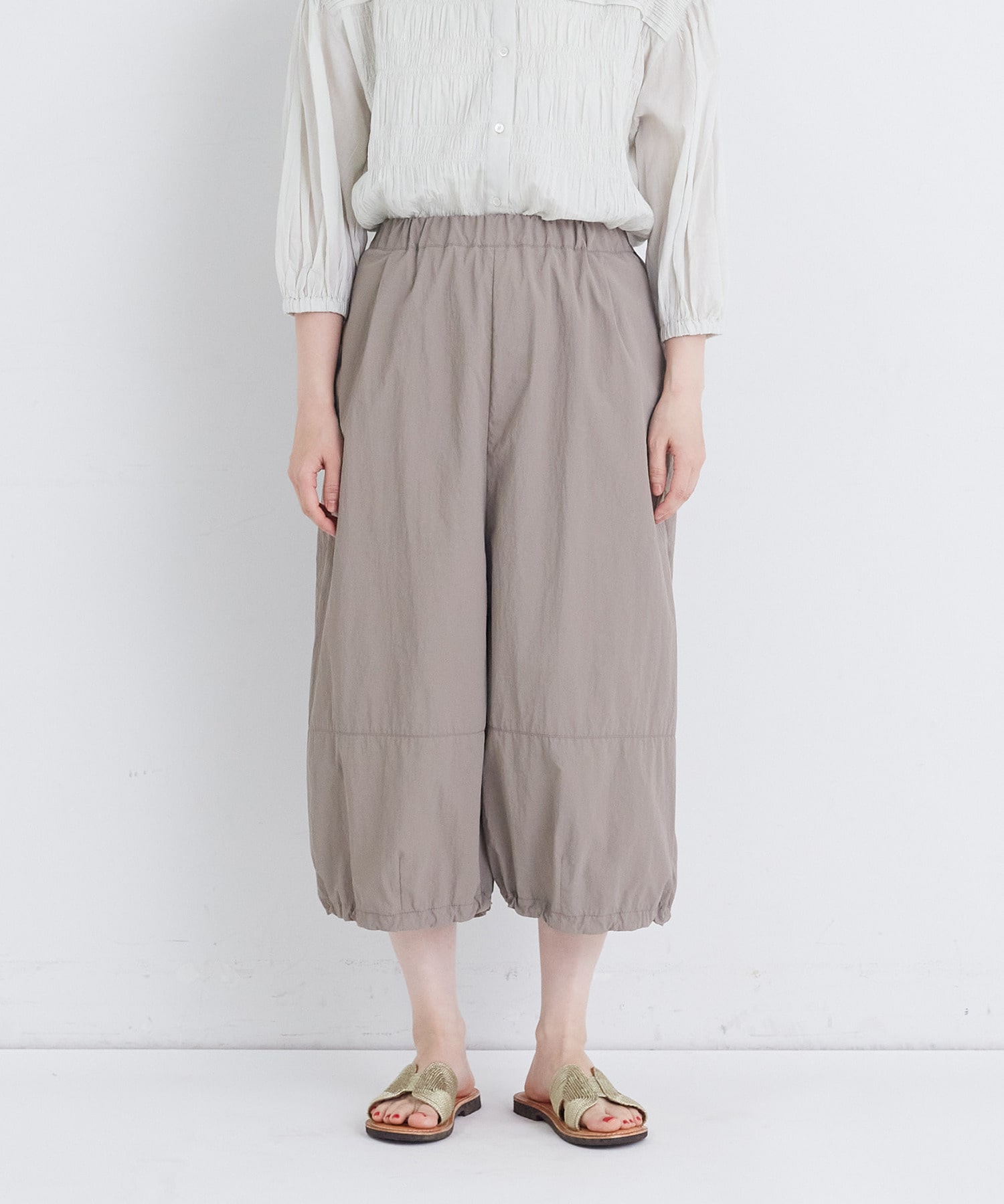 【congés payés】【FAVE】ナイロンワイドサルエルパンツ 詳細画像 ブラック 12