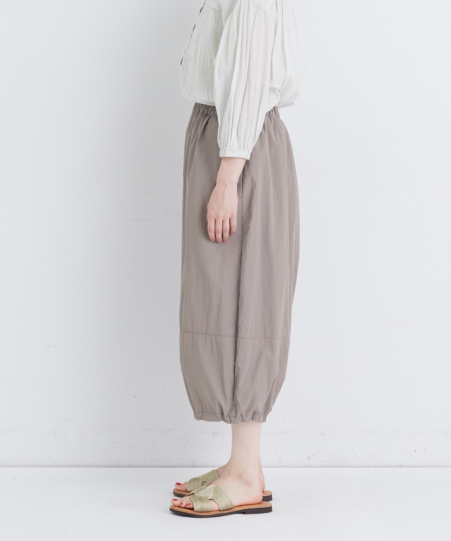 【congés payés】【FAVE】ナイロンワイドサルエルパンツ 詳細画像 ブラック 13
