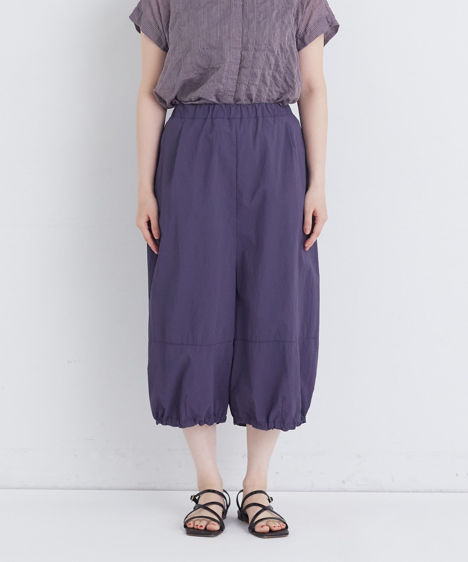 【congés payés】【FAVE】ナイロンワイドサルエルパンツ 詳細画像 ブラック 19