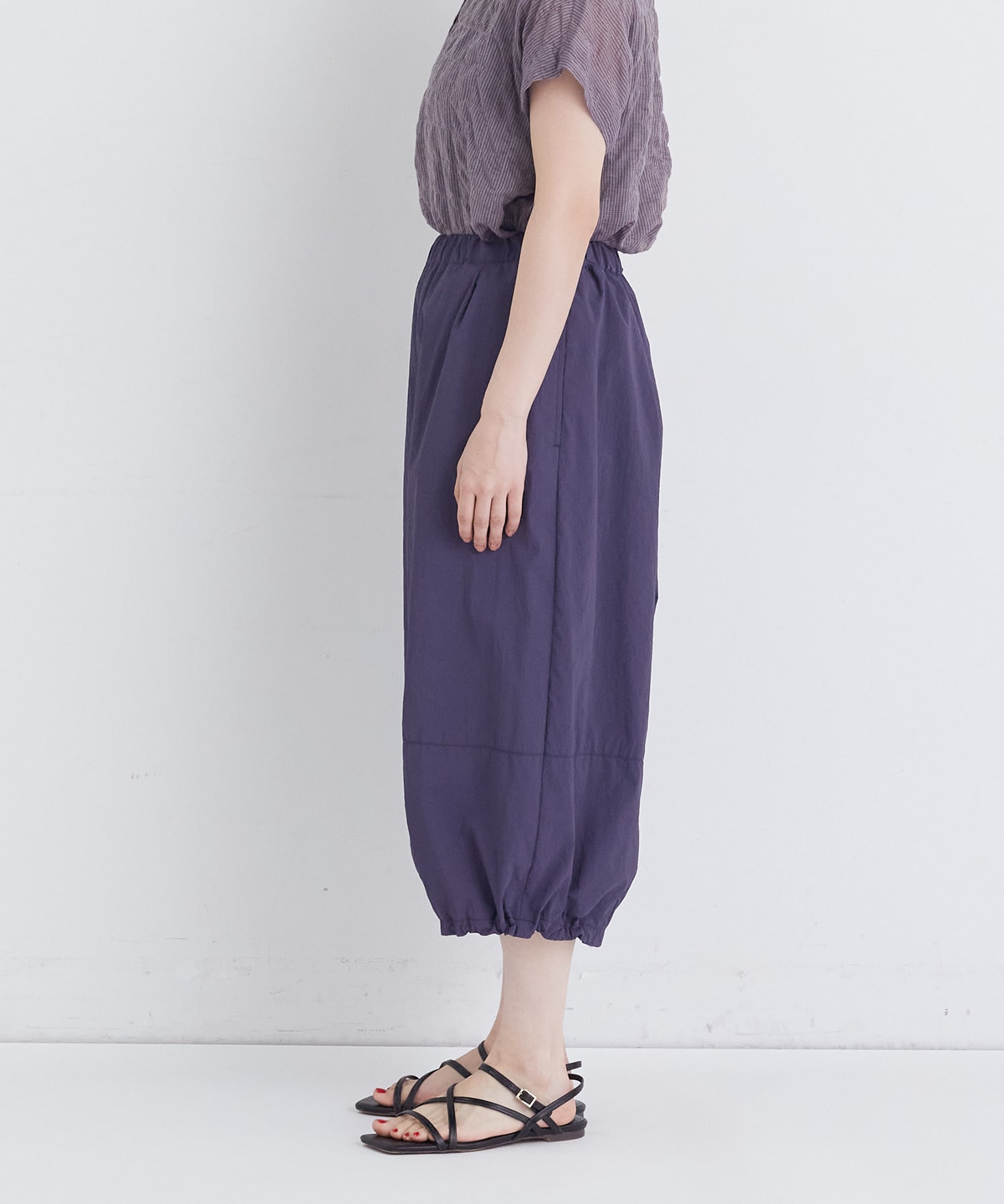 【congés payés】【FAVE】ナイロンワイドサルエルパンツ 詳細画像 ブラック 20
