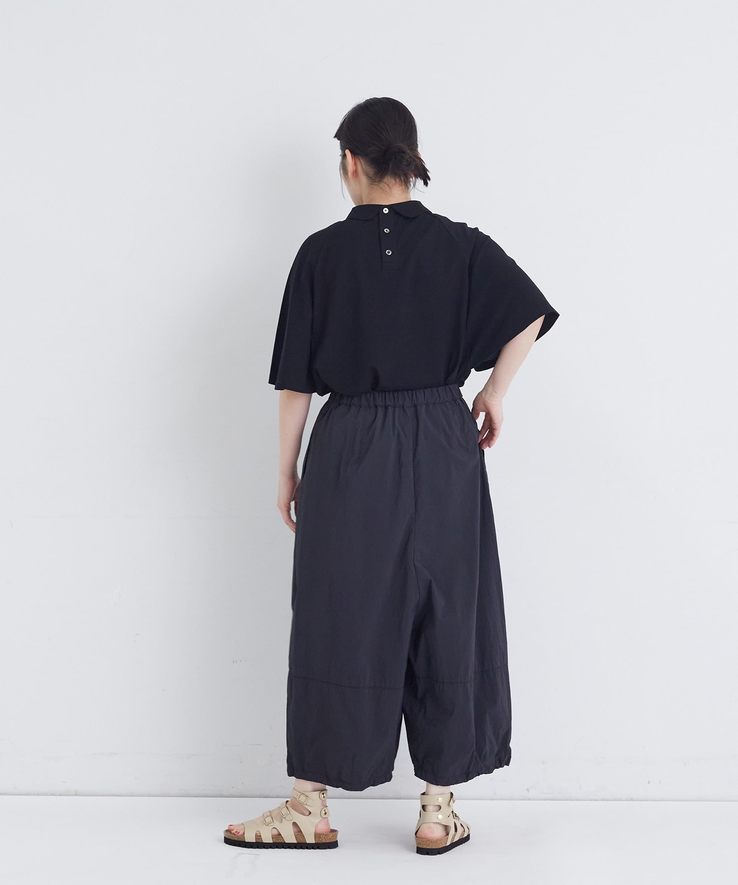 【congés payés】【FAVE】ナイロンワイドサルエルパンツ 詳細画像 ブラック 24