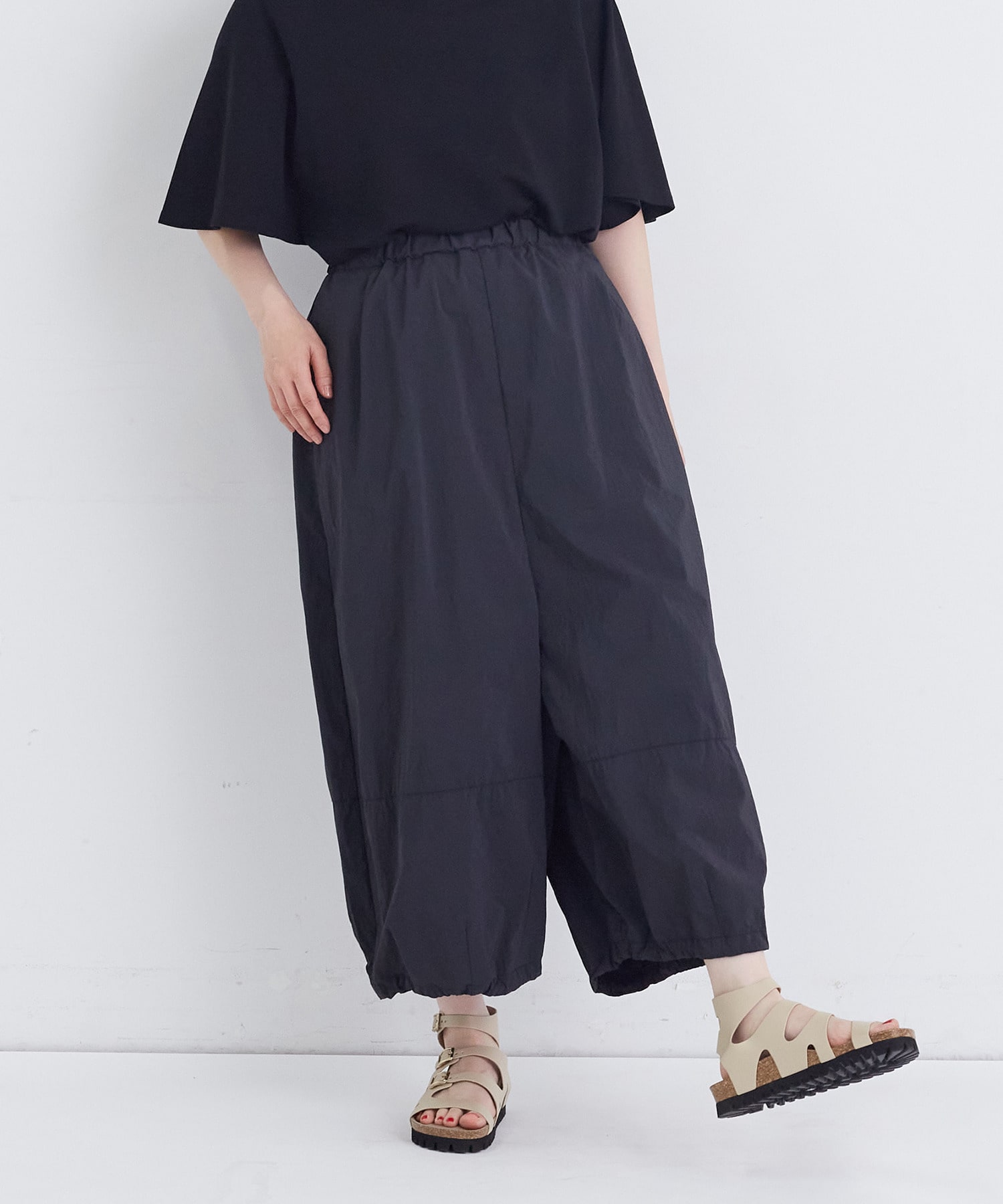 【congés payés】【FAVE】ナイロンワイドサルエルパンツ 詳細画像 ブラック 25