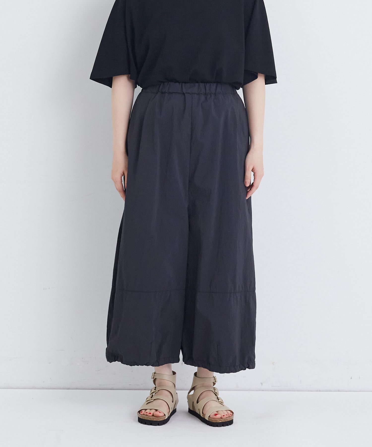 【congés payés】【FAVE】ナイロンワイドサルエルパンツ 詳細画像 ブラック 26