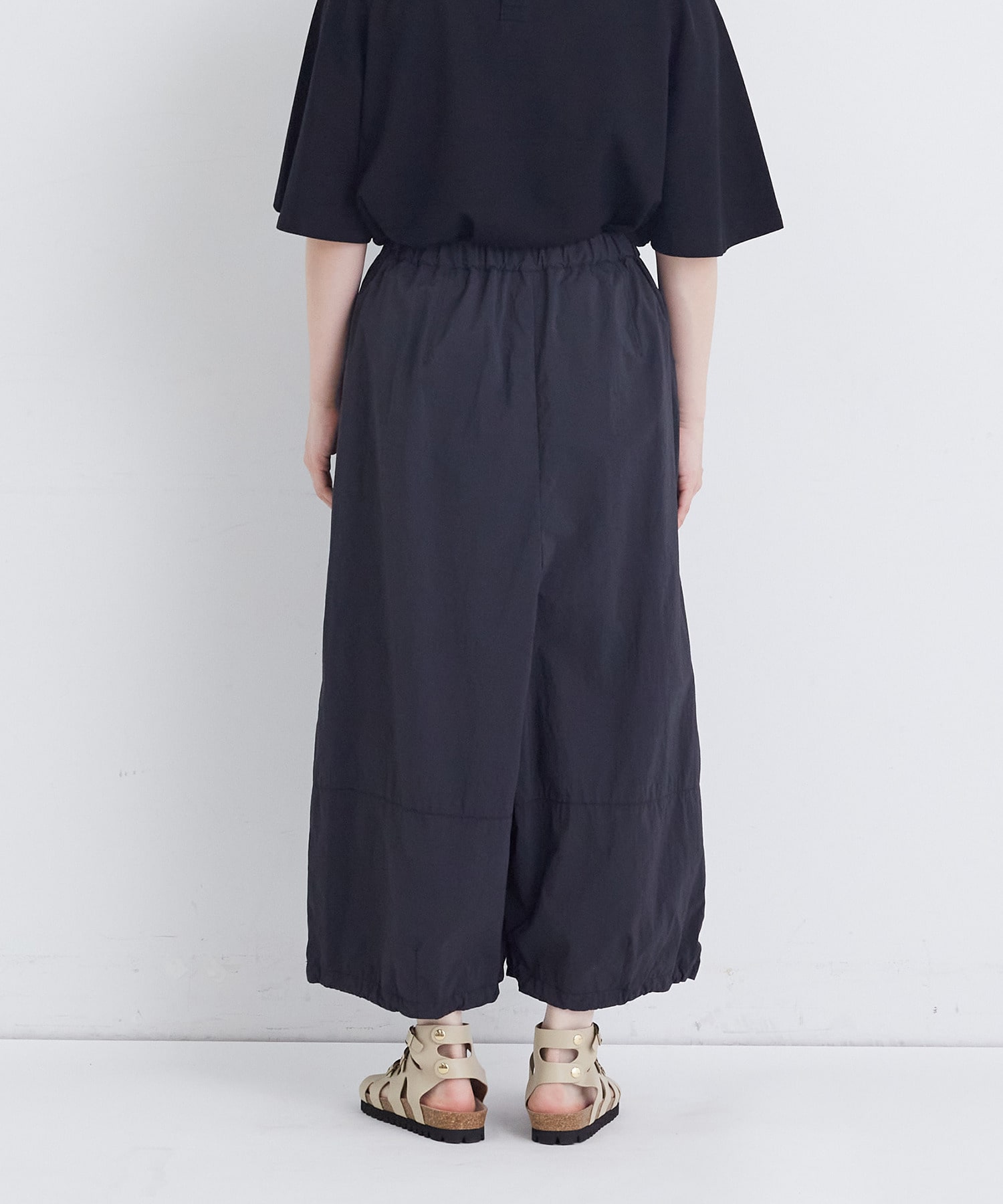 【congés payés】【FAVE】ナイロンワイドサルエルパンツ 詳細画像 ブラック 28