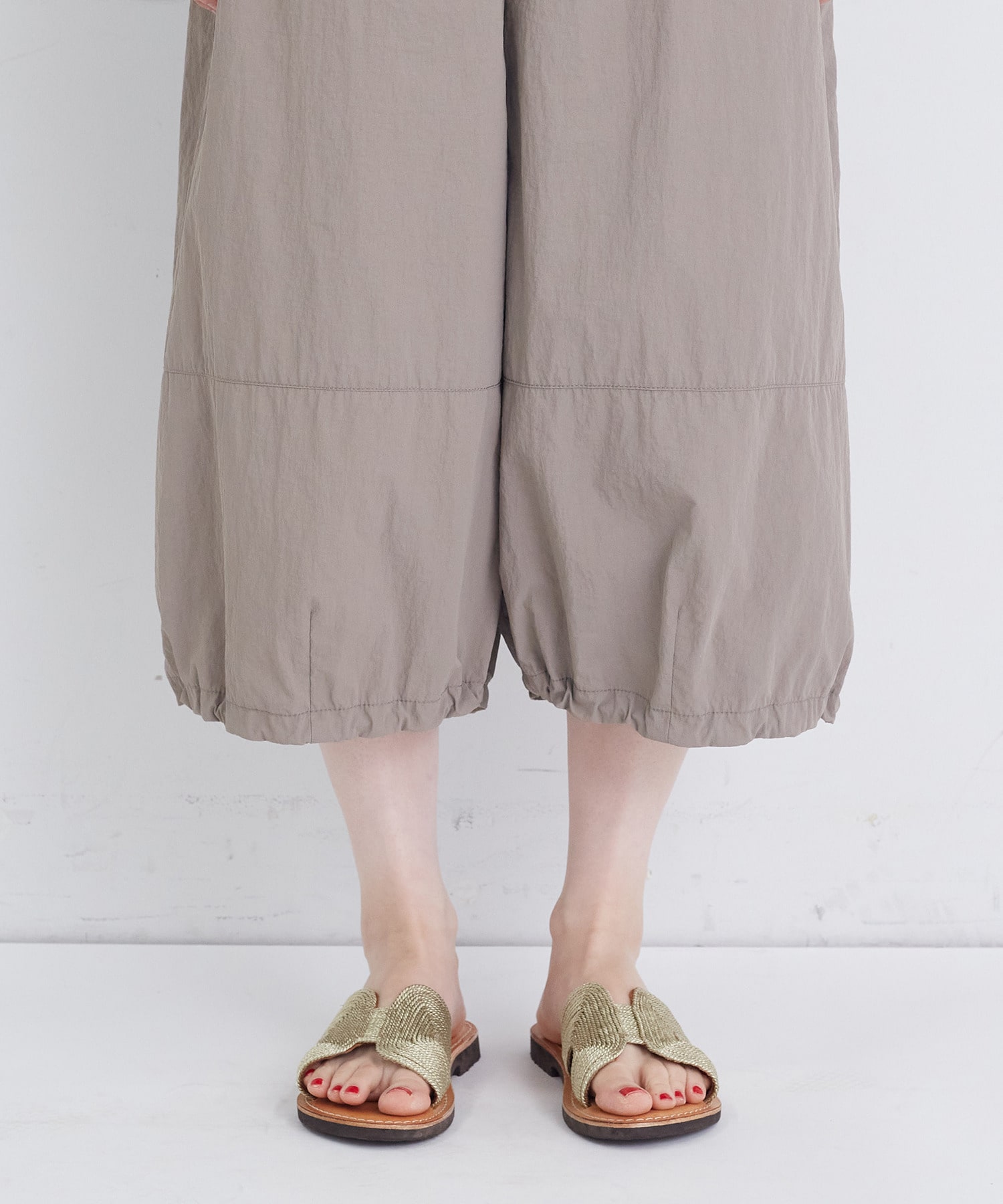 【congés payés】【FAVE】ナイロンワイドサルエルパンツ 詳細画像 ブラック 32