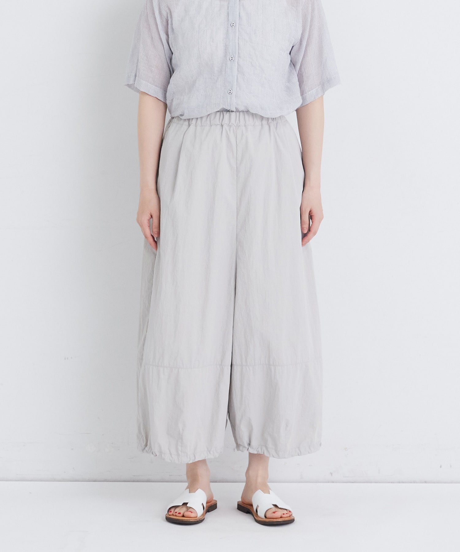 【congés payés】【FAVE】ナイロンワイドサルエルパンツ 詳細画像 ブラック 5