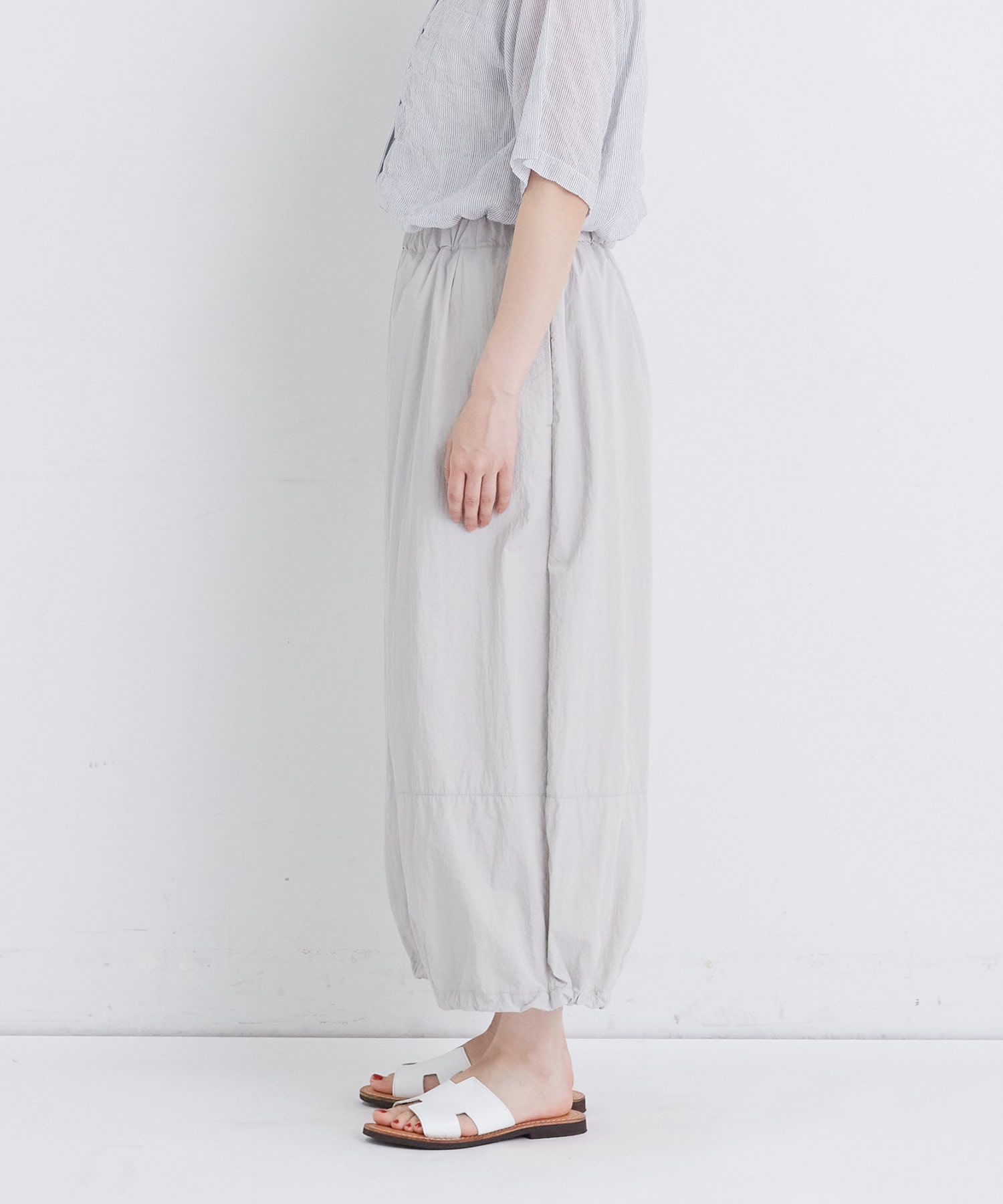 【congés payés】【FAVE】ナイロンワイドサルエルパンツ 詳細画像 ブラック 6