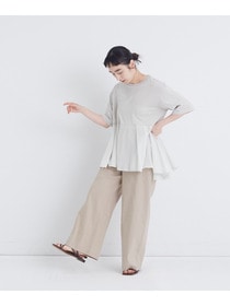 【congés payés】【FAVE】インドコットン&times;カットソーTシャツ 詳細画像 チャコールグレー 2