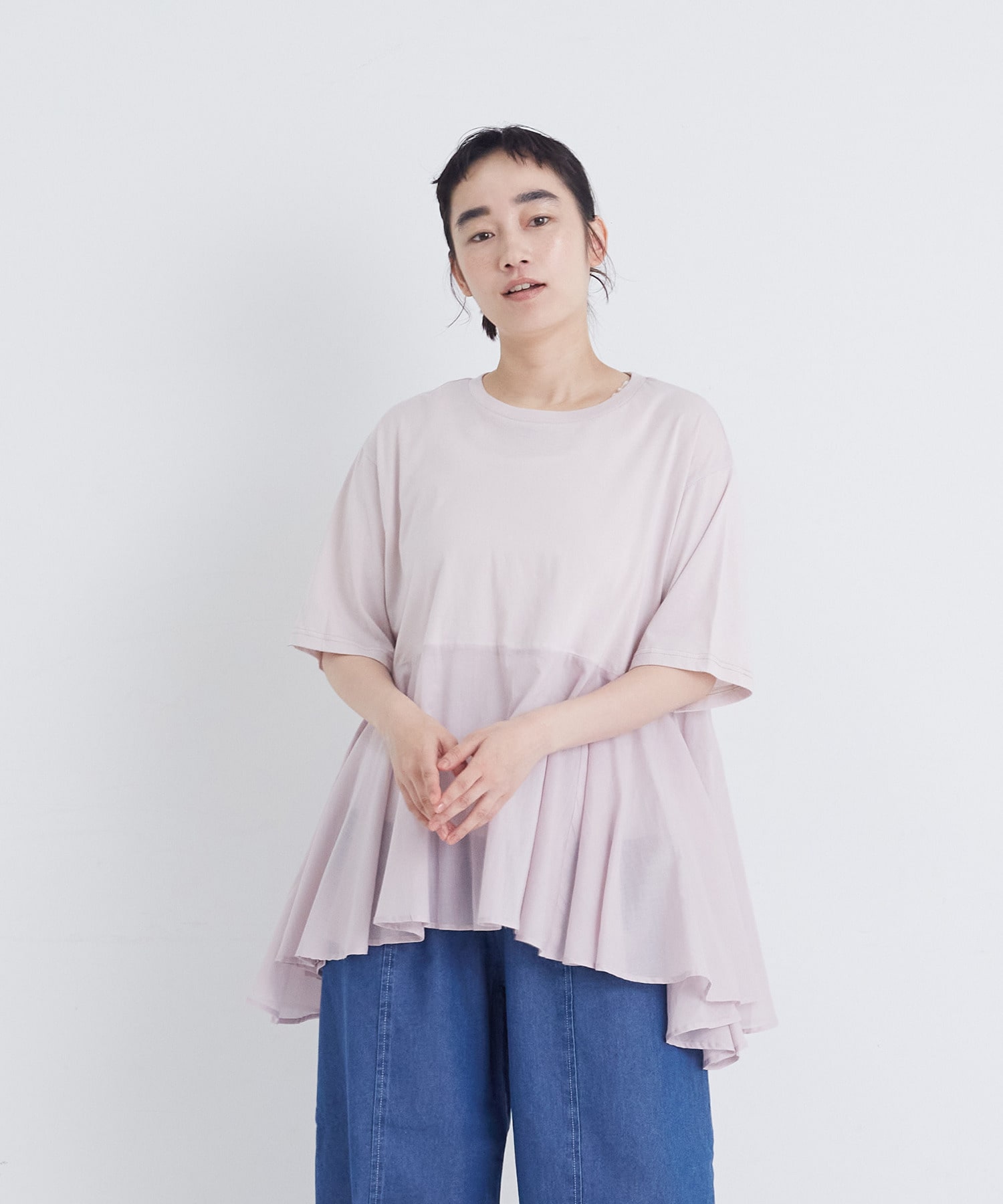 【congés payés】【FAVE】インドコットン&times;カットソーTシャツ 詳細画像 チャコールグレー 11