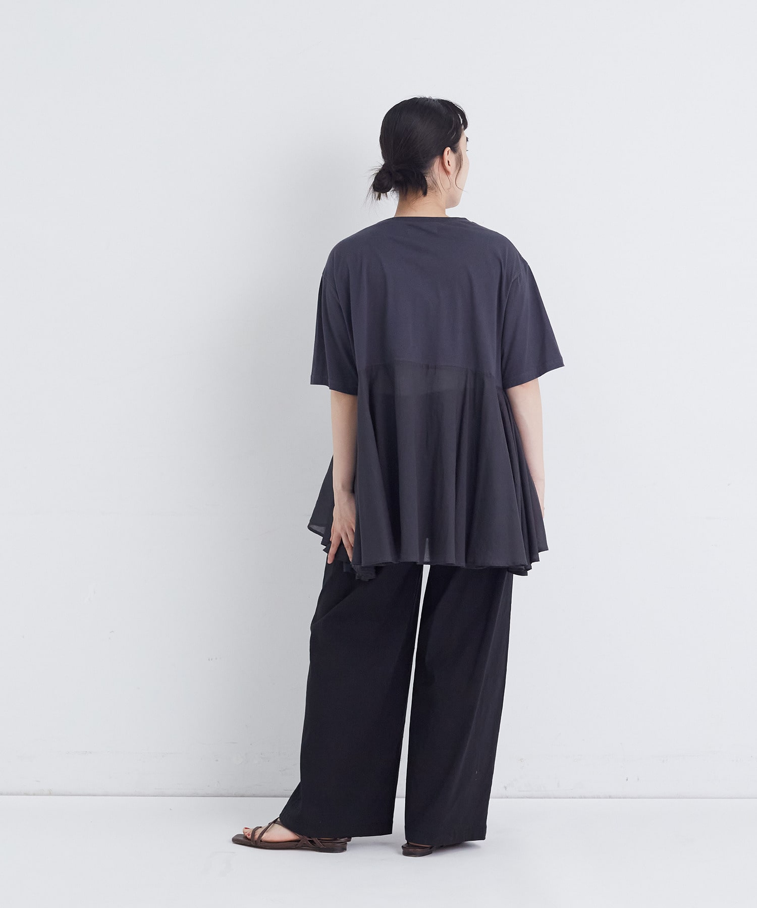 【congés payés】【FAVE】インドコットン&times;カットソーTシャツ 詳細画像 チャコールグレー 17
