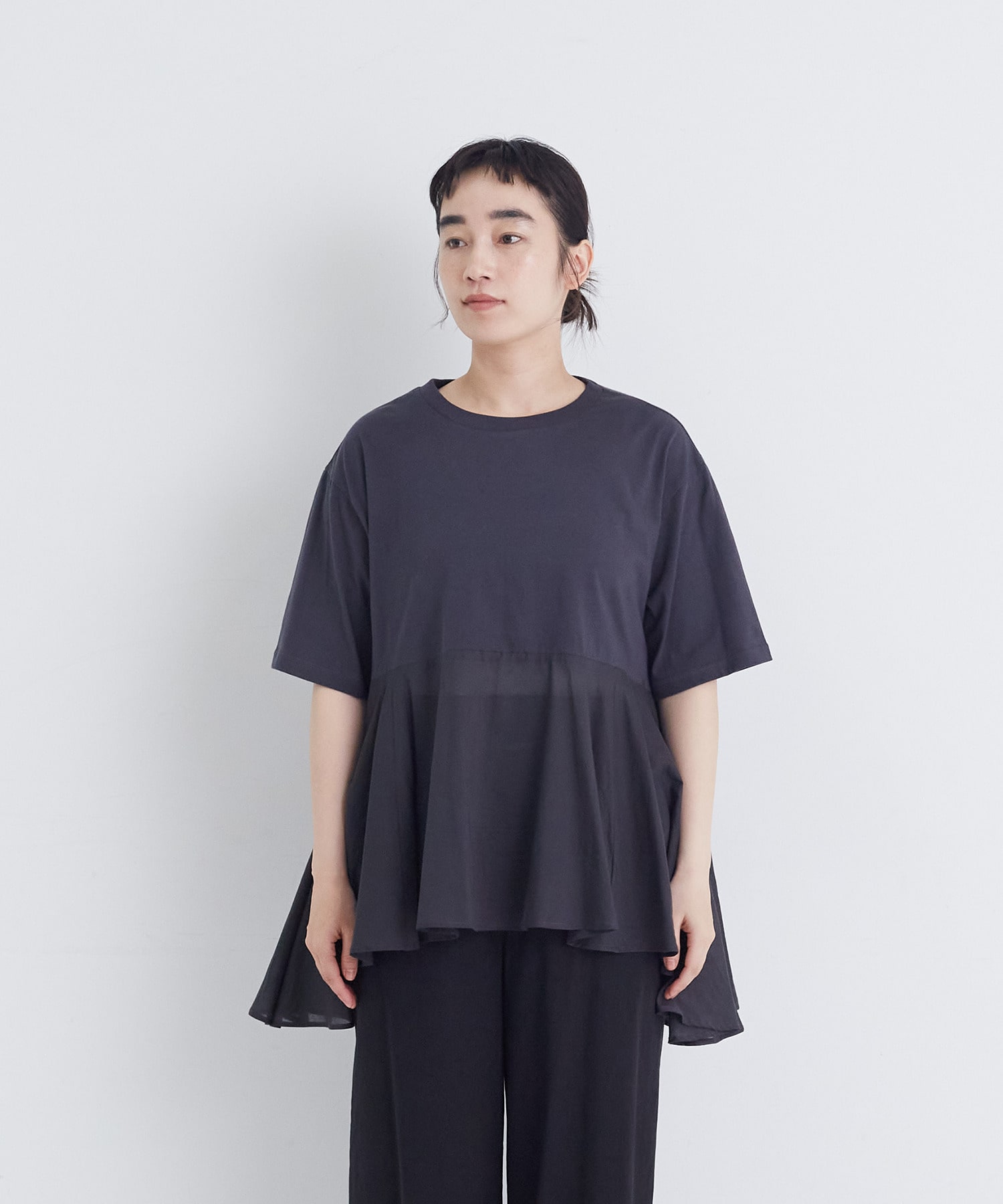 【congés payés】【FAVE】インドコットン&times;カットソーTシャツ 詳細画像 チャコールグレー 19