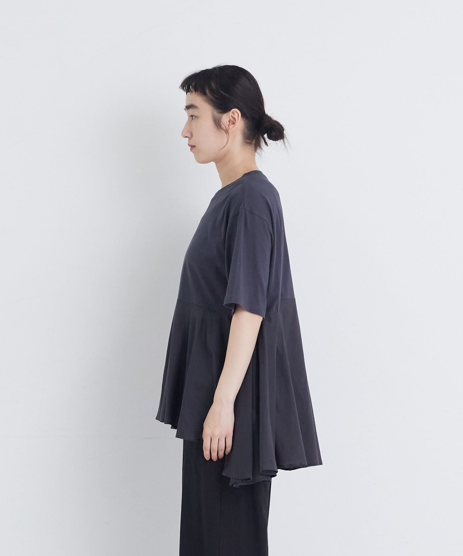 【congés payés】【FAVE】インドコットン&times;カットソーTシャツ 詳細画像 チャコールグレー 20