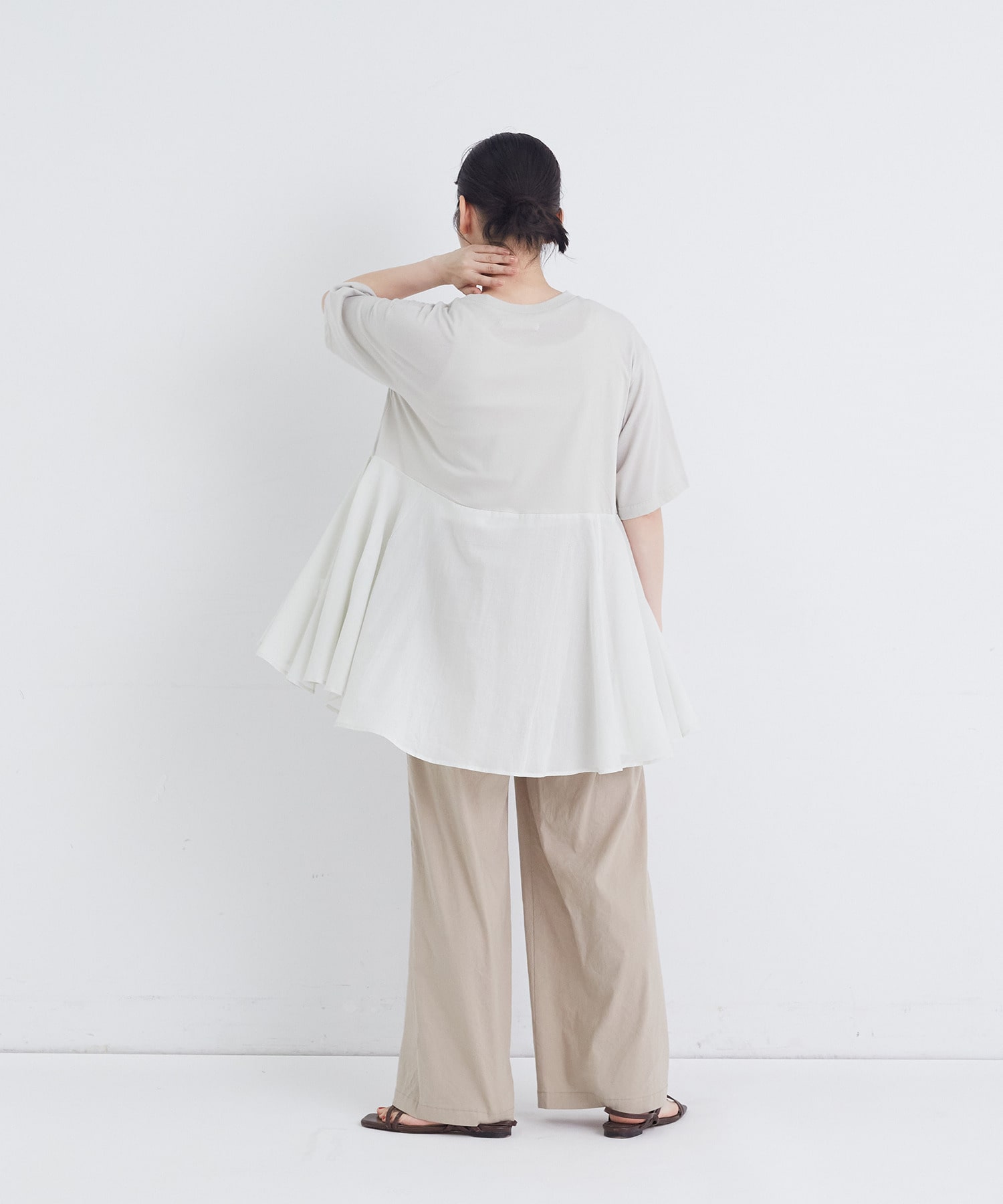 【congés payés】【FAVE】インドコットン&times;カットソーTシャツ 詳細画像 チャコールグレー 3