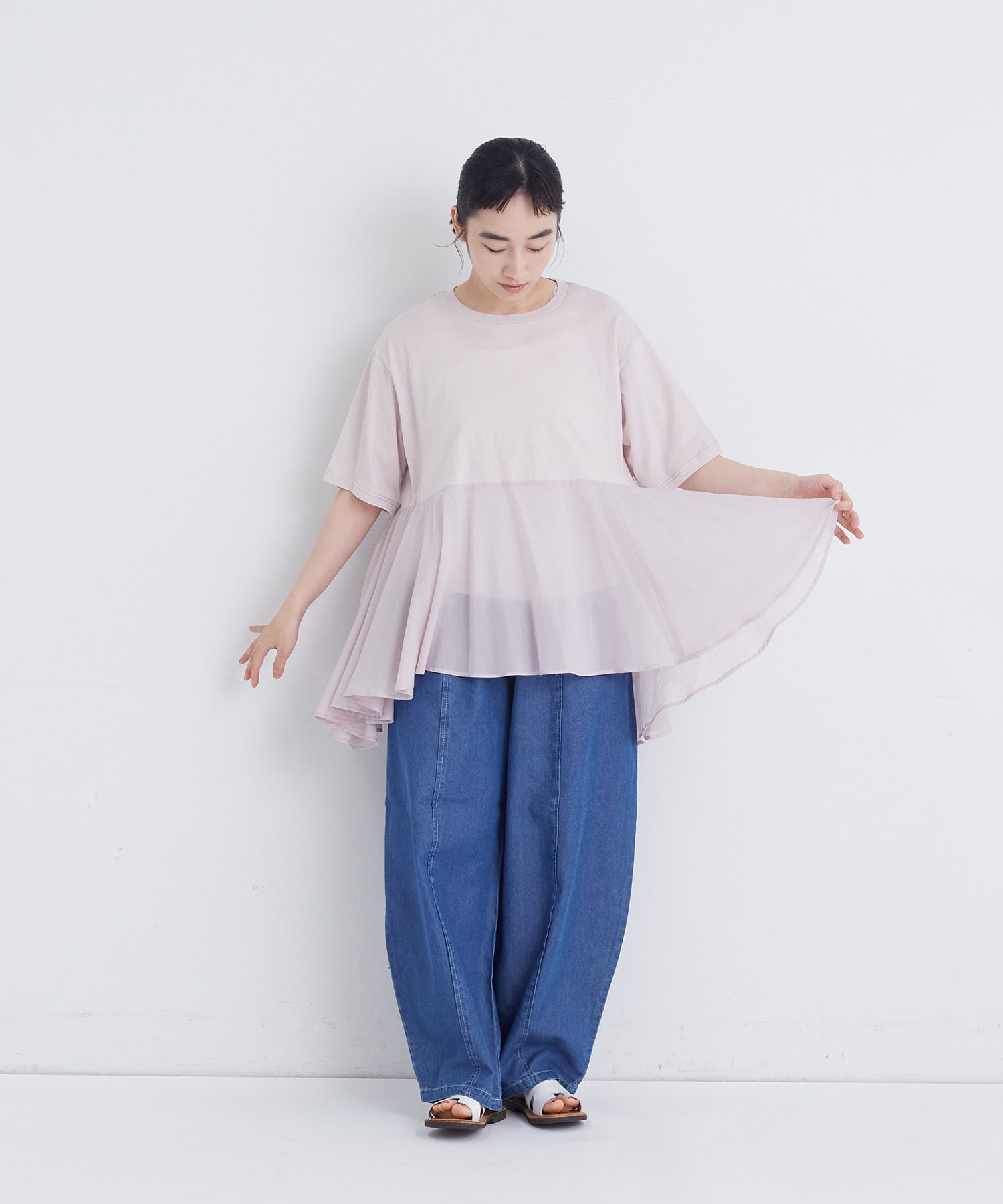 【congés payés】【FAVE】インドコットン&times;カットソーTシャツ 詳細画像 チャコールグレー 8