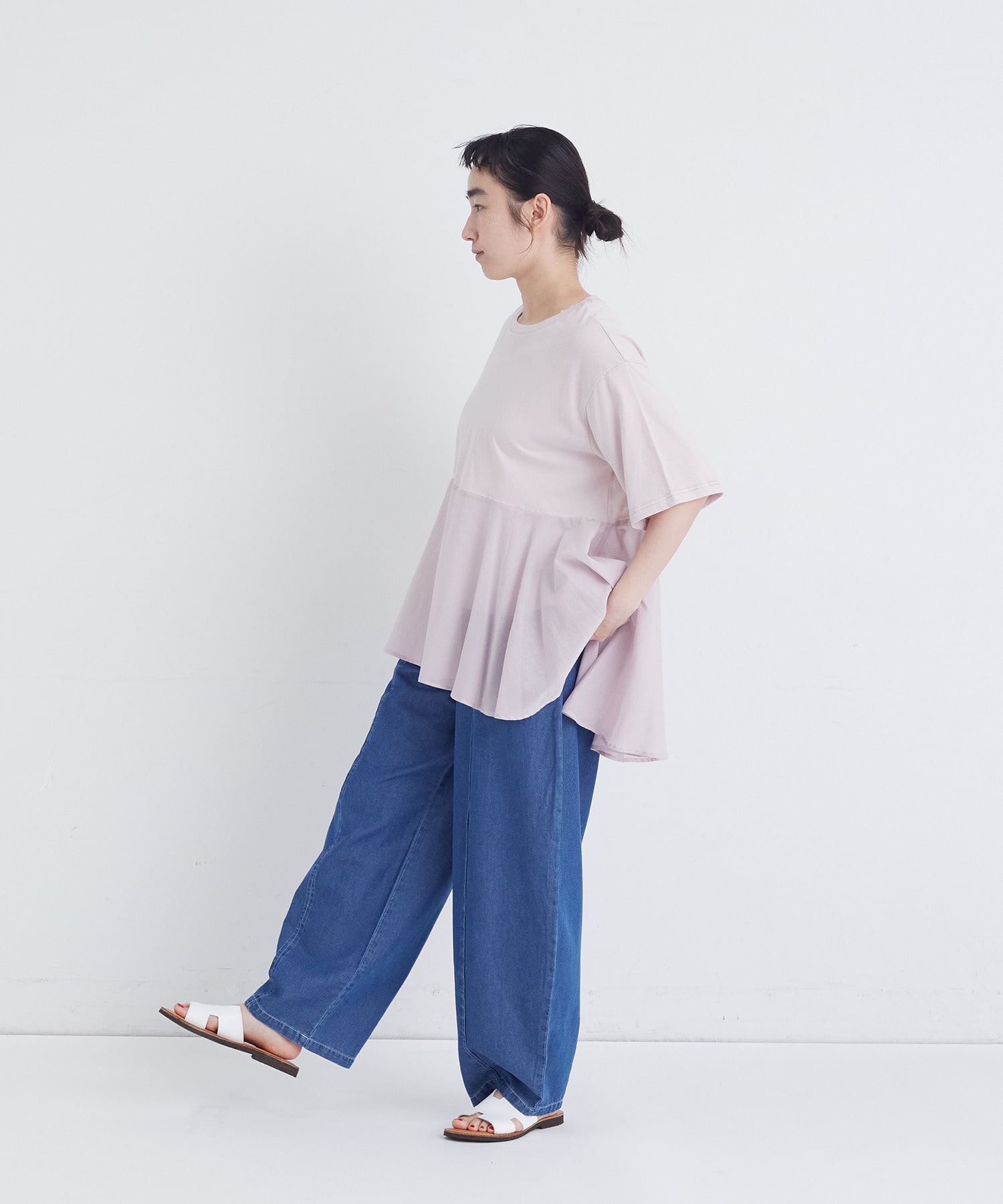 【congés payés】【FAVE】インドコットン&times;カットソーTシャツ 詳細画像 チャコールグレー 9