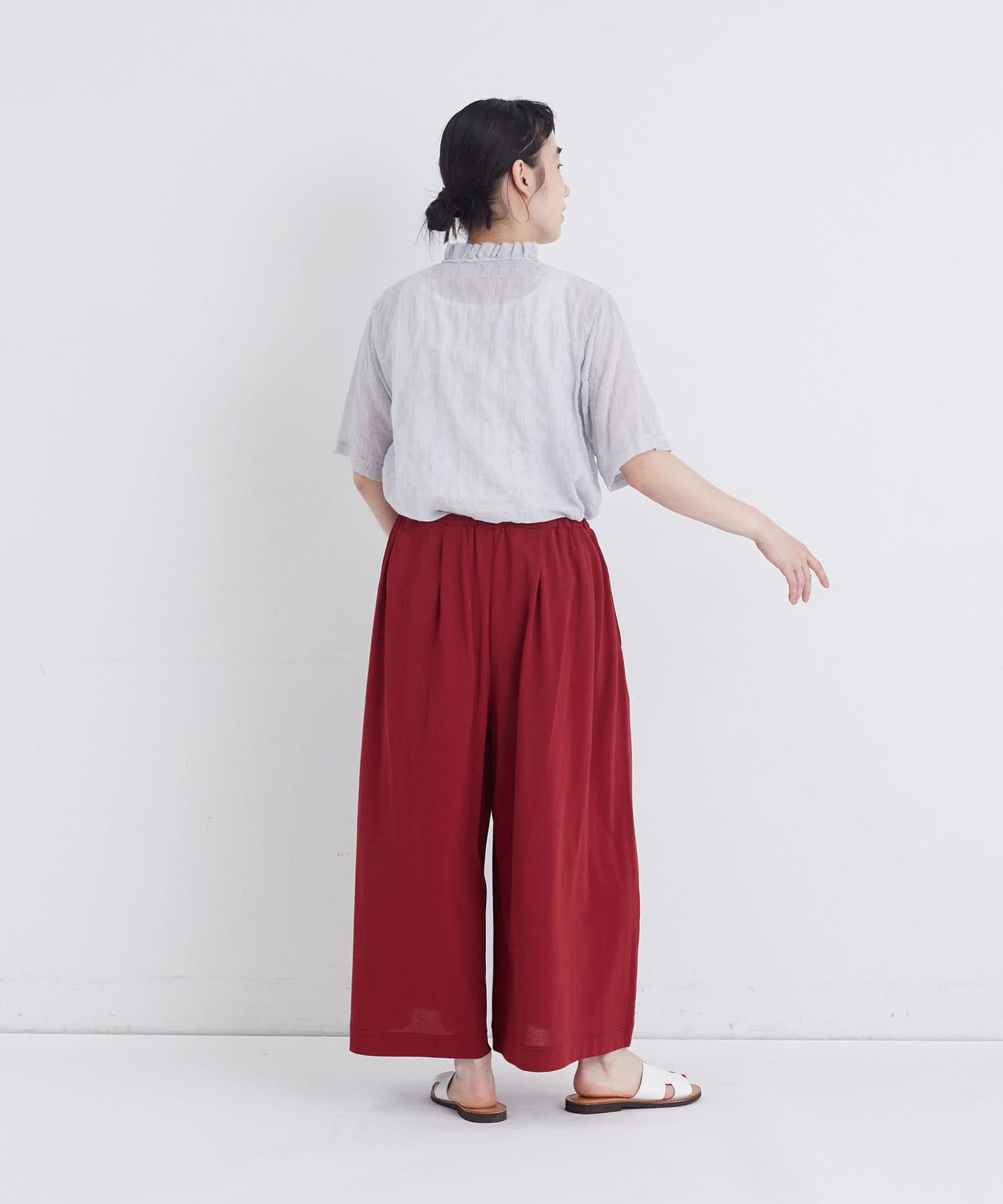 【congés payés】【FAVE】ジャージーギャザーワイドパンツ 詳細画像 レッド 10