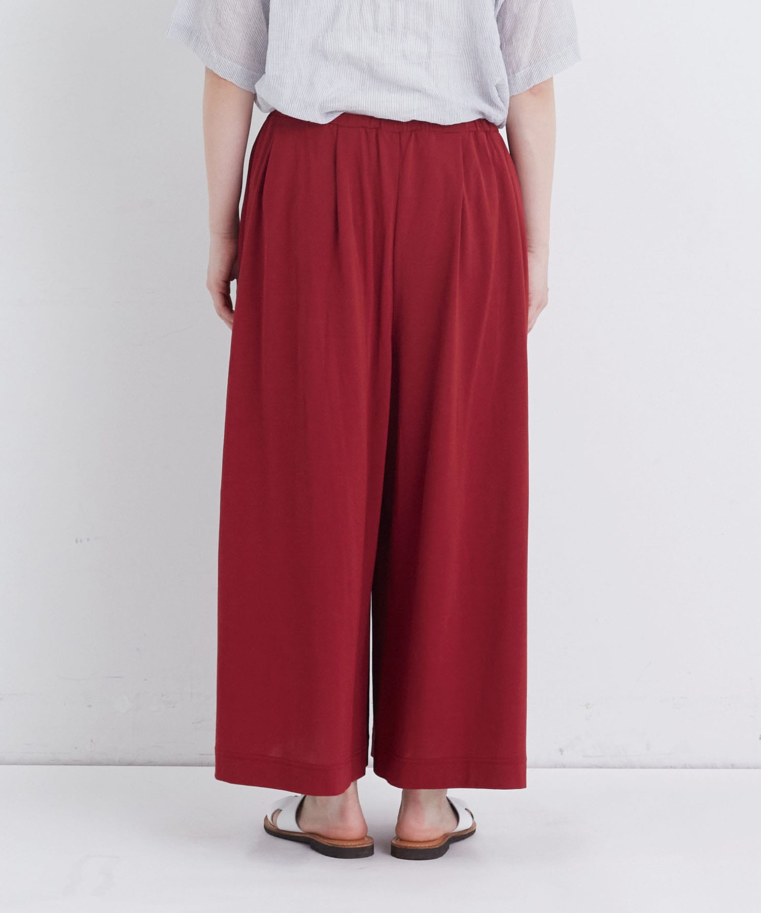 【congés payés】【FAVE】ジャージーギャザーワイドパンツ 詳細画像 レッド 14
