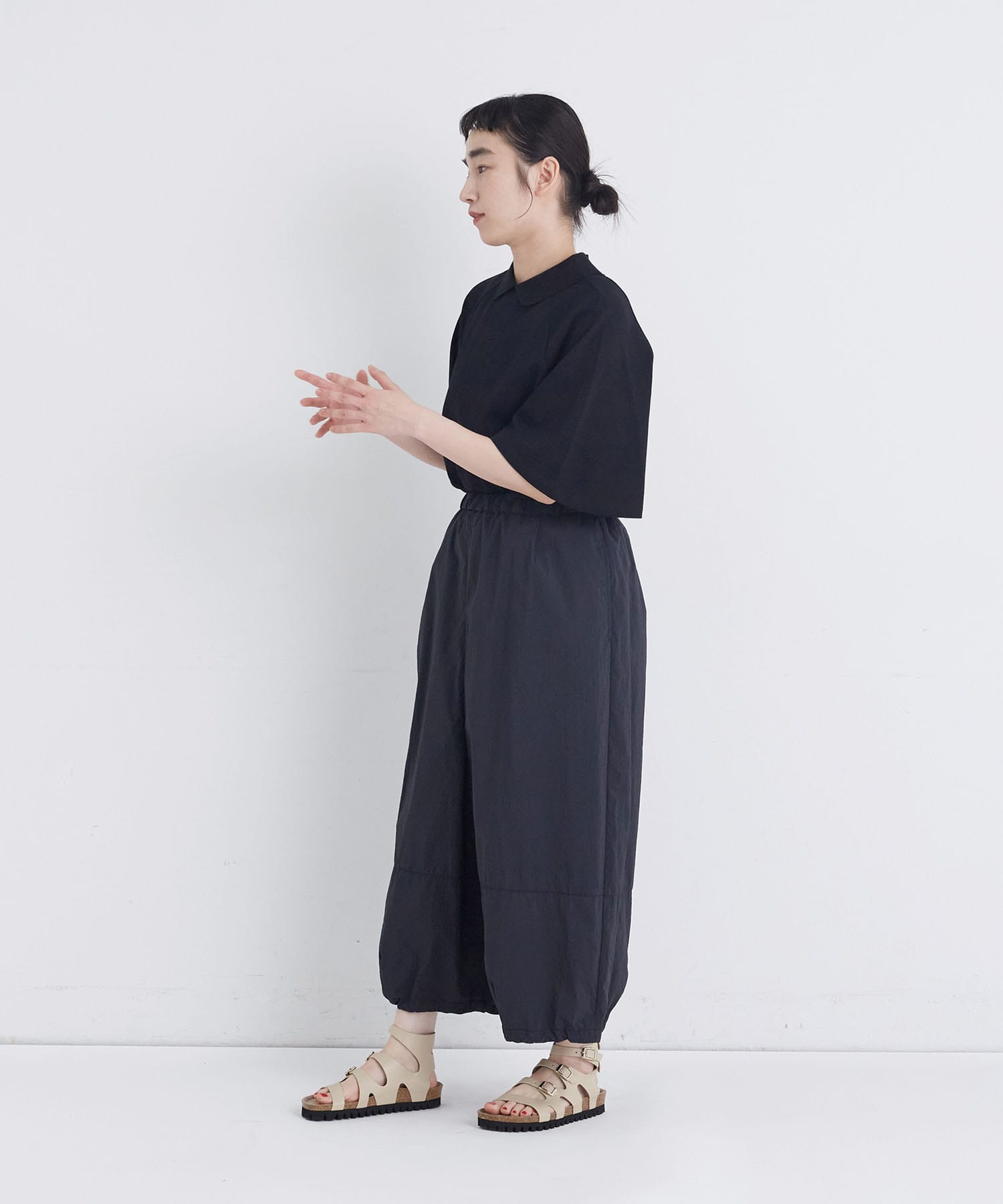 【congés payés】【FAVE】ジャージーギャザーワイドパンツ 詳細画像 レッド 16