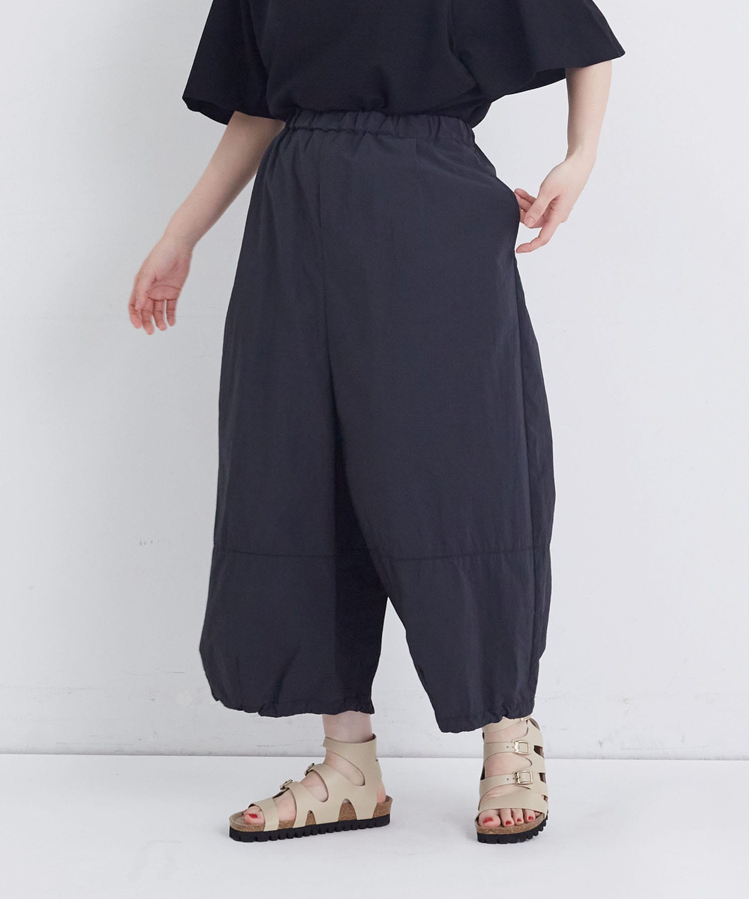 【congés payés】【FAVE】ジャージーギャザーワイドパンツ 詳細画像 レッド 18