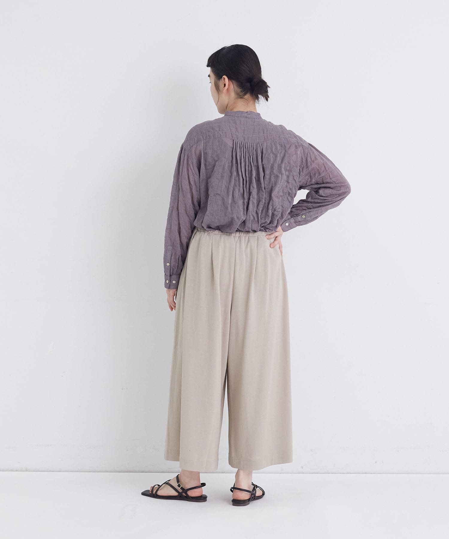 【congés payés】【FAVE】ジャージーギャザーワイドパンツ 詳細画像 レッド 3